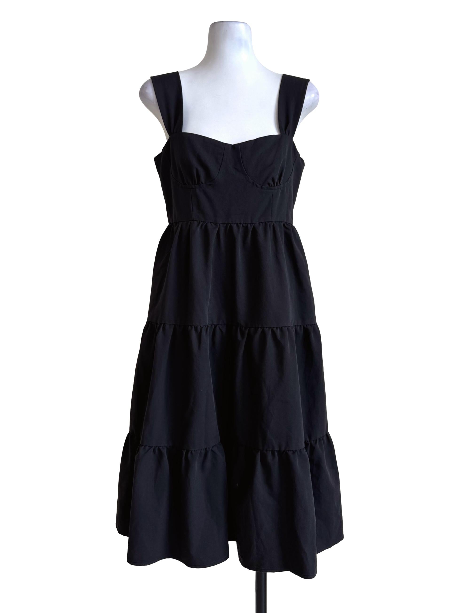 Ant Black Sweetheart Neck Layer Dress