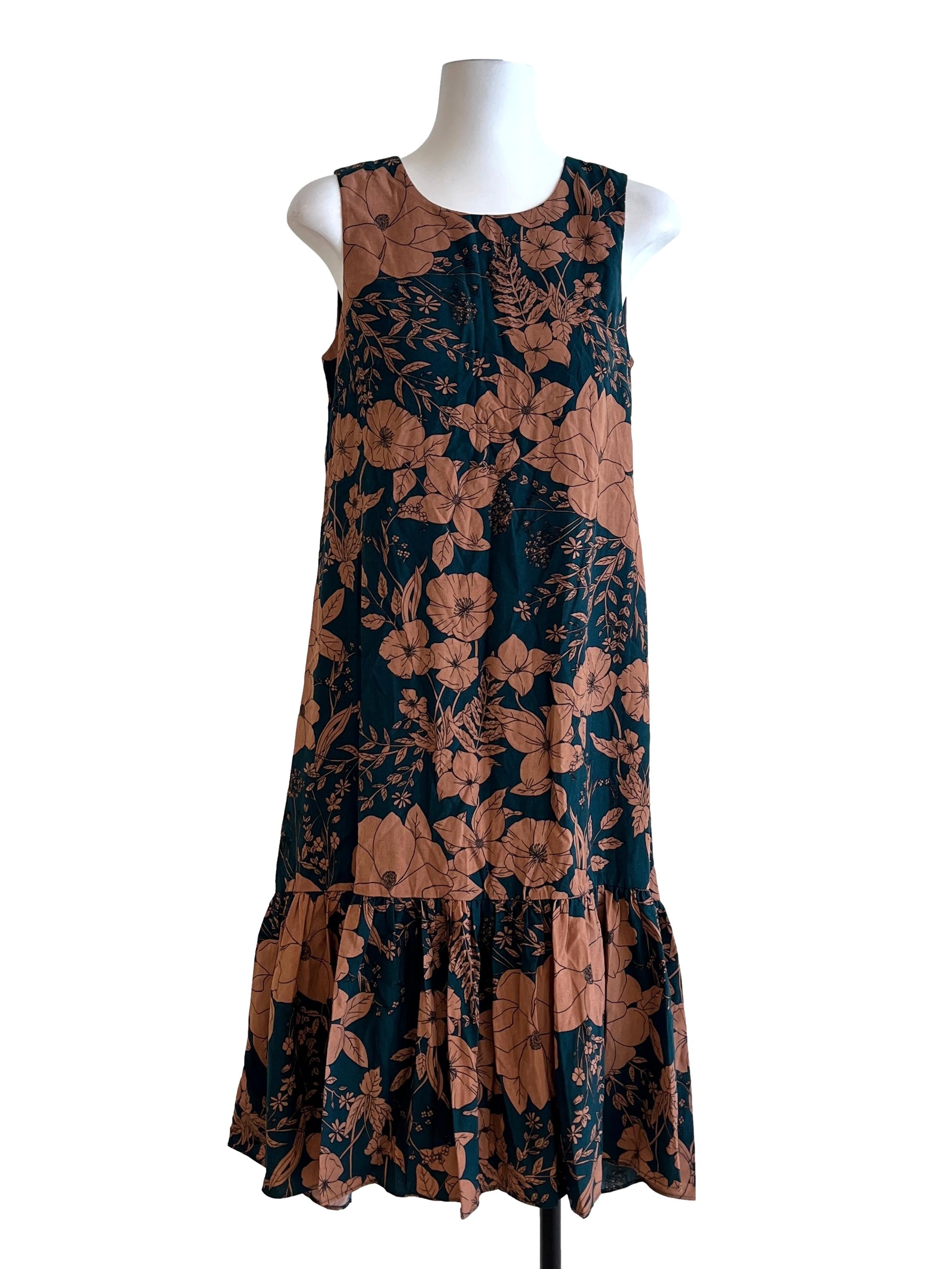 Emerald Green Drop Waist Sleeveless Dress TCL