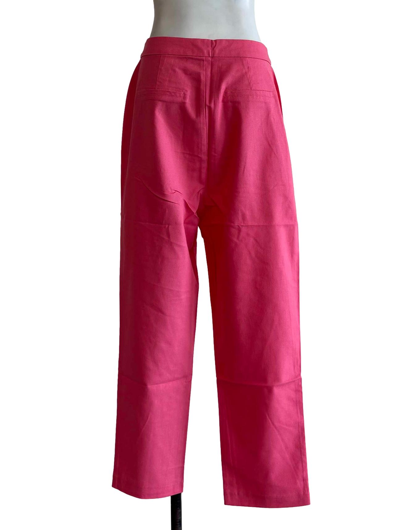Pink Linen Slim Fit Pants
