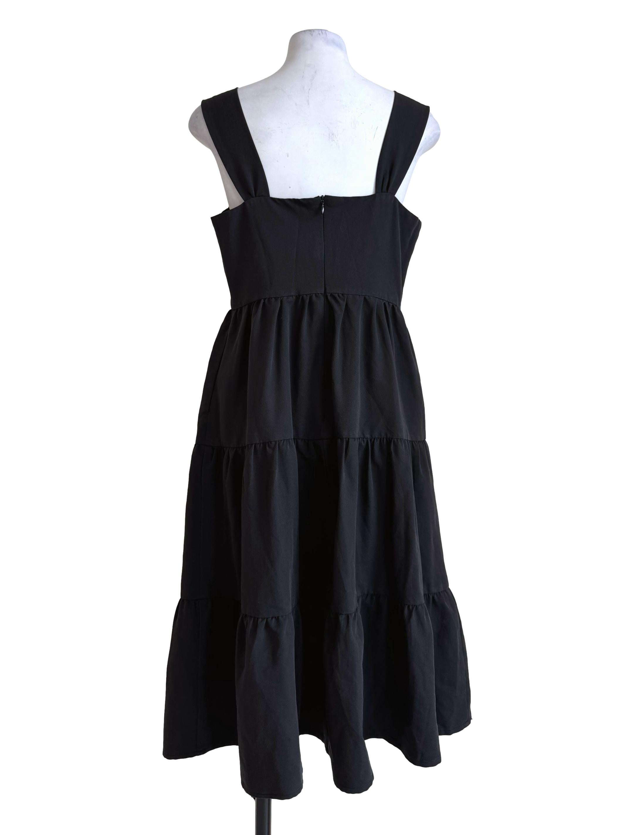 Ant Black Sweetheart Neck Layer Dress