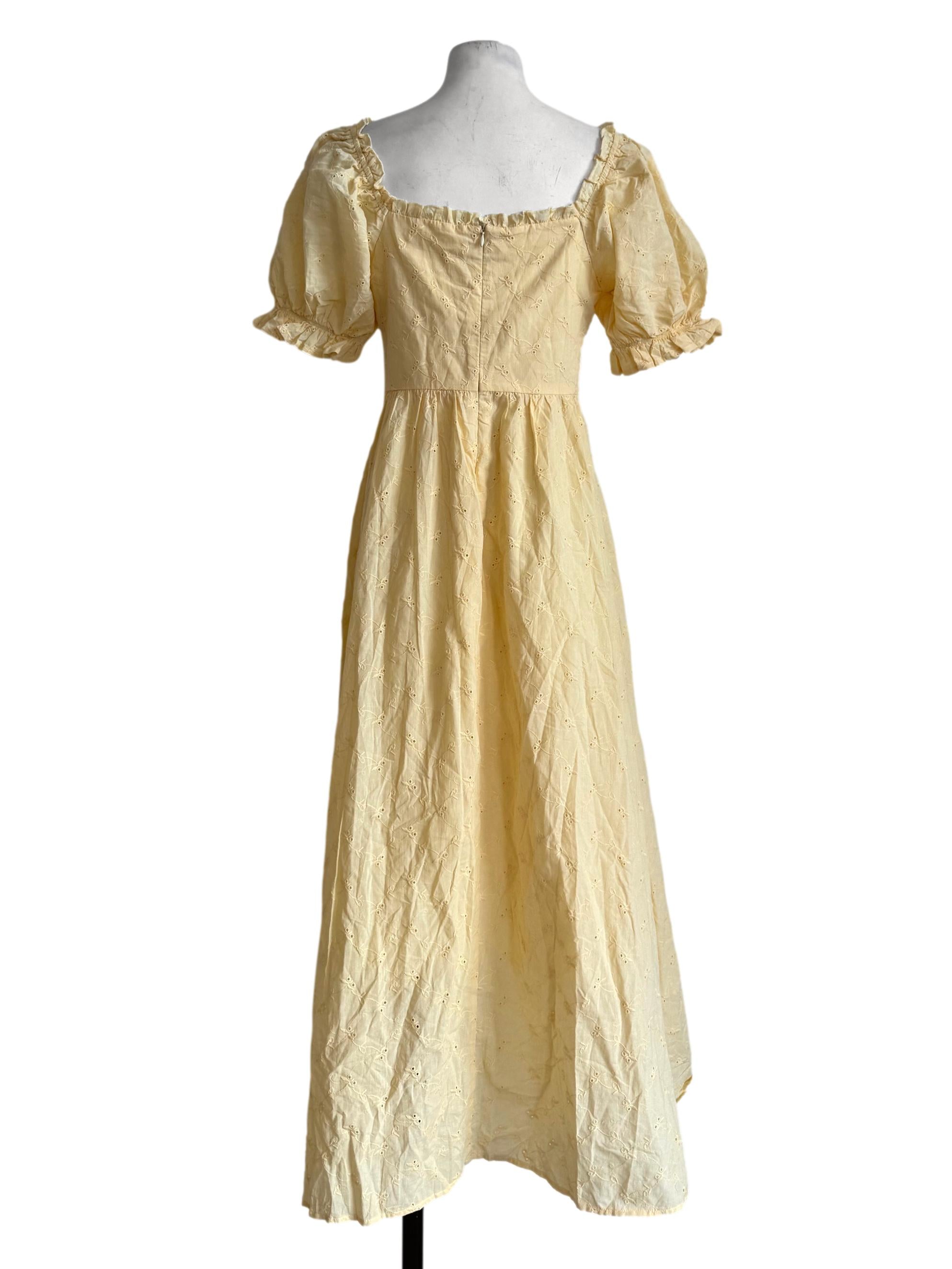 Butter Yellow Eyelet Dress