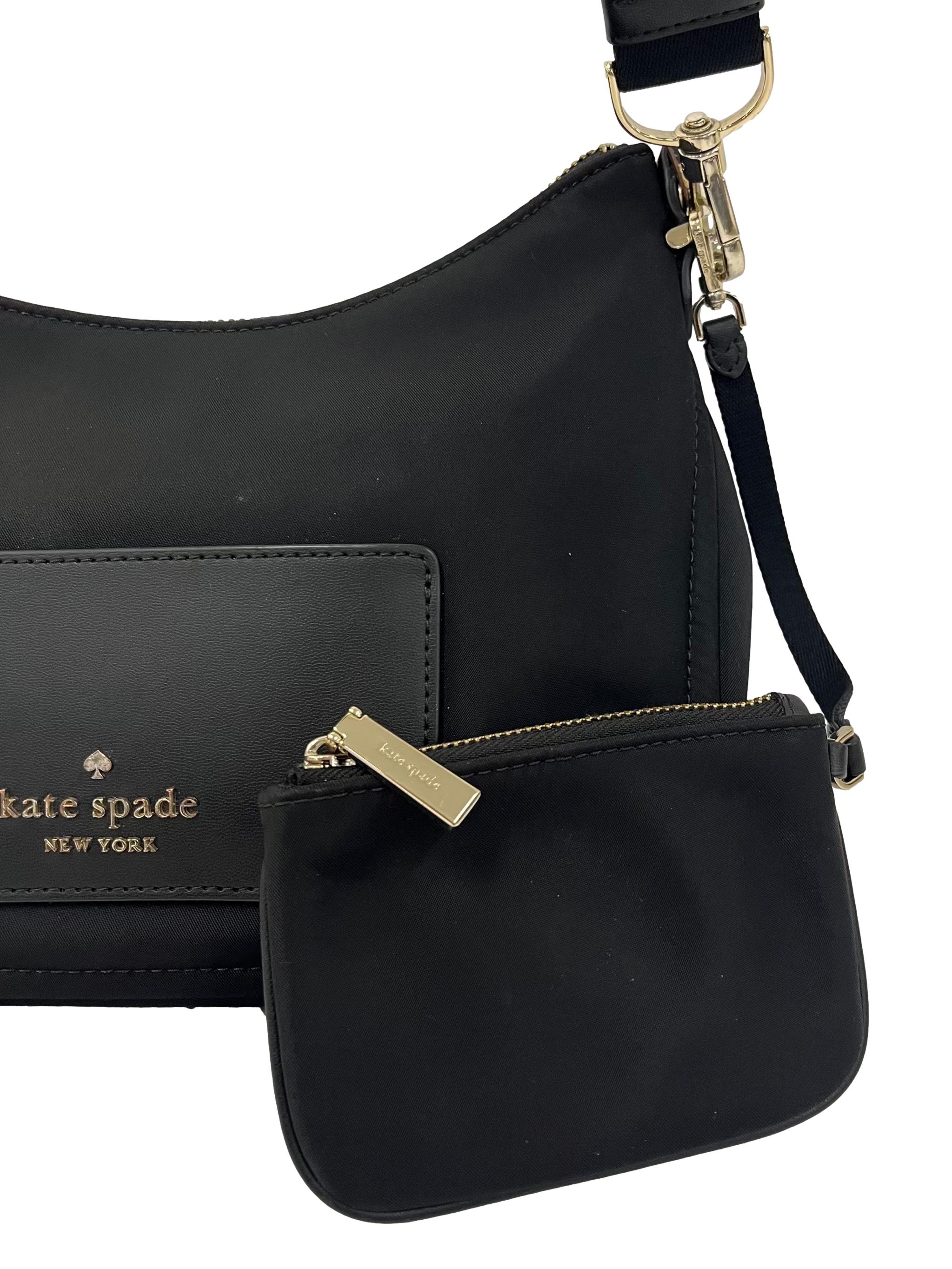 Black Nylon Chelsea Crossbody Bag Crossbody Bag With Detachable Pouch CSN