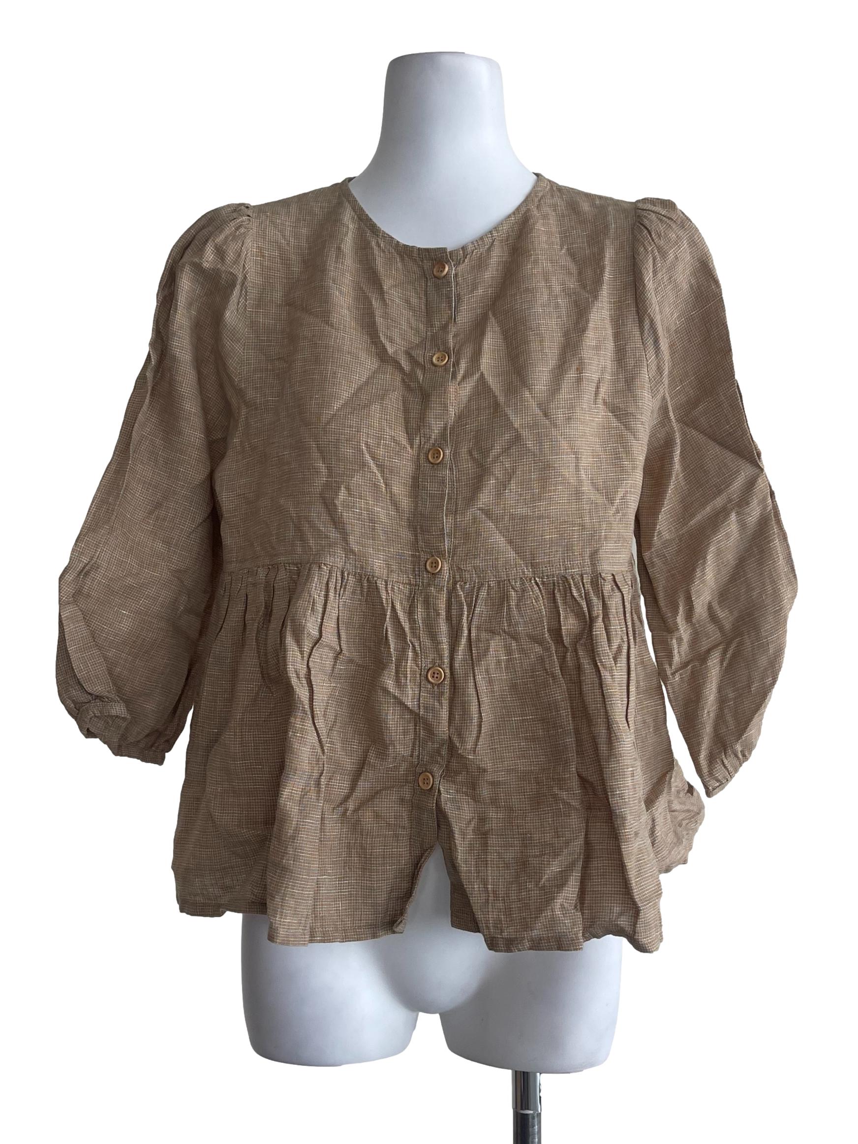 Brown Mini Tartan Dolly Top