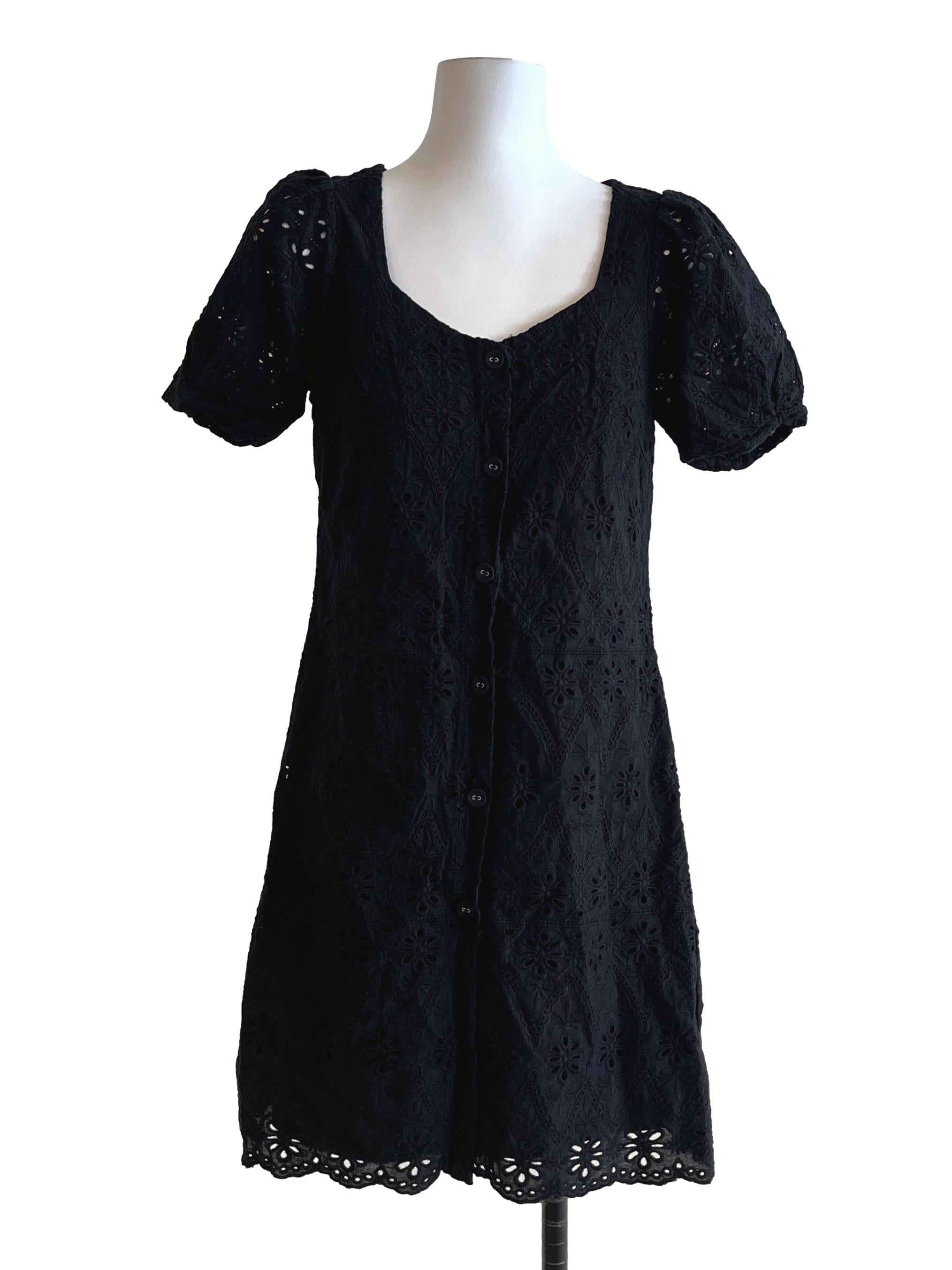 Onyx Black Scoop Mini Dress
