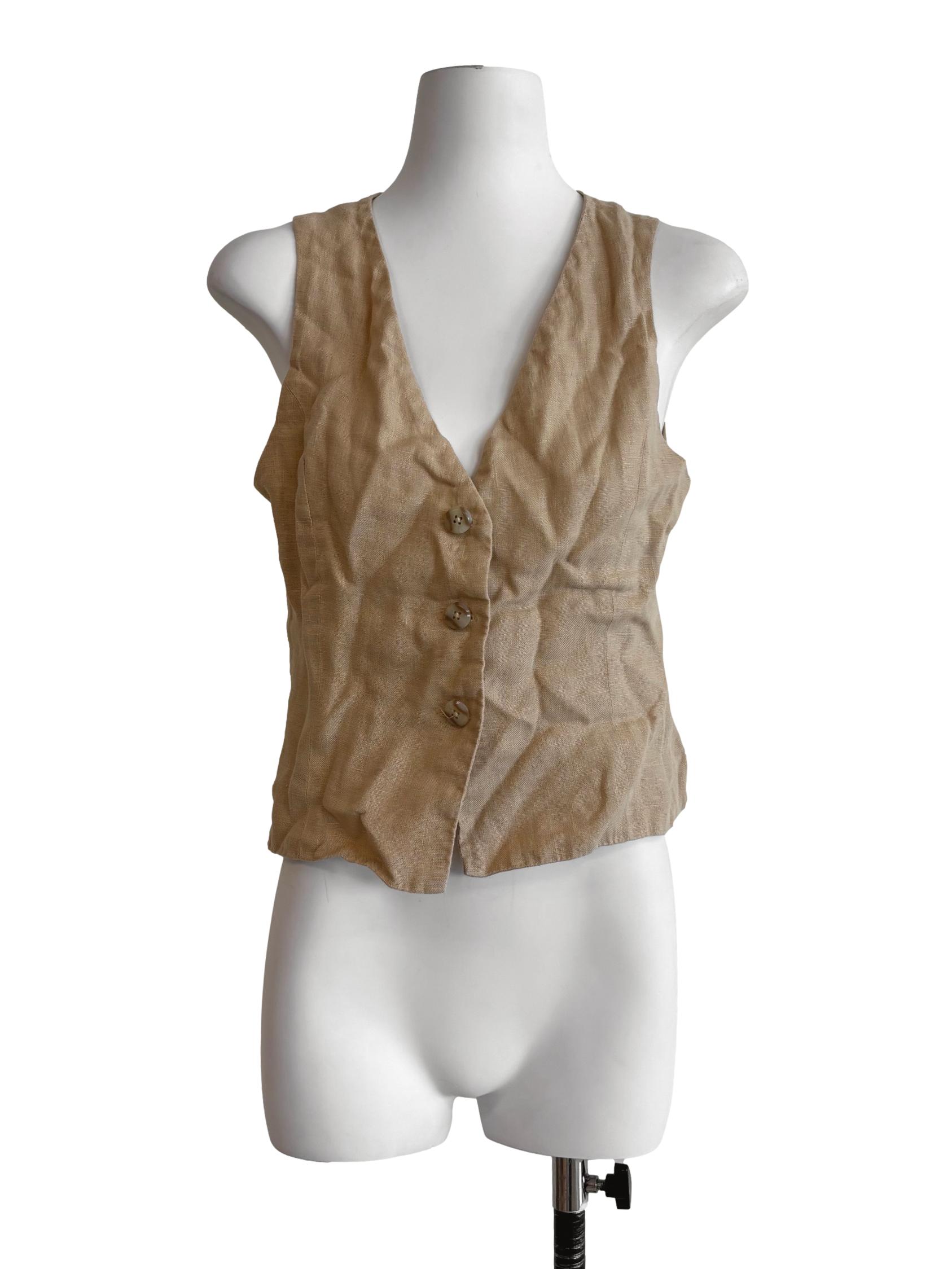 Wheat V-Neck Vest Top