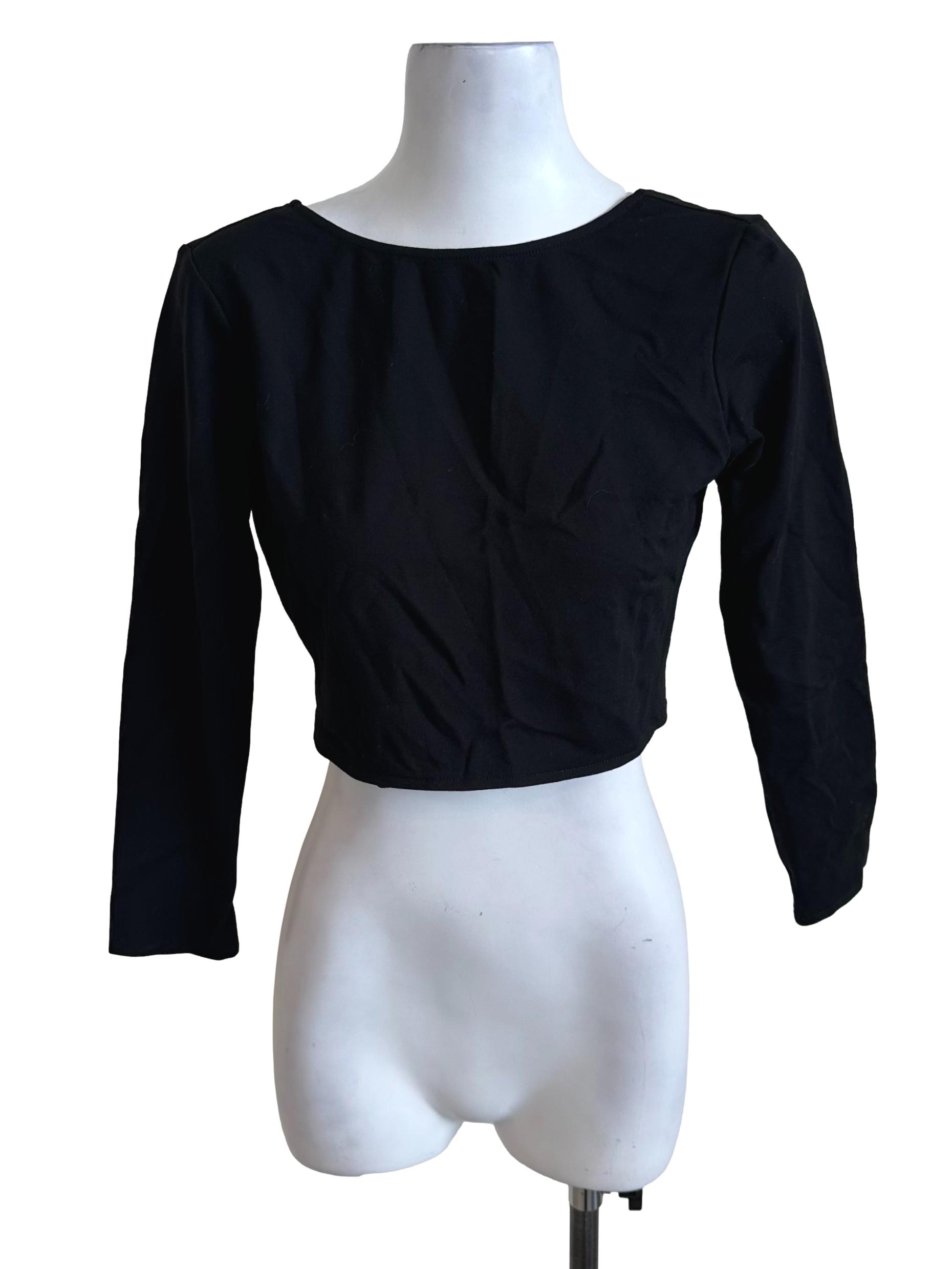Raven Black Back Scoop Crop Top