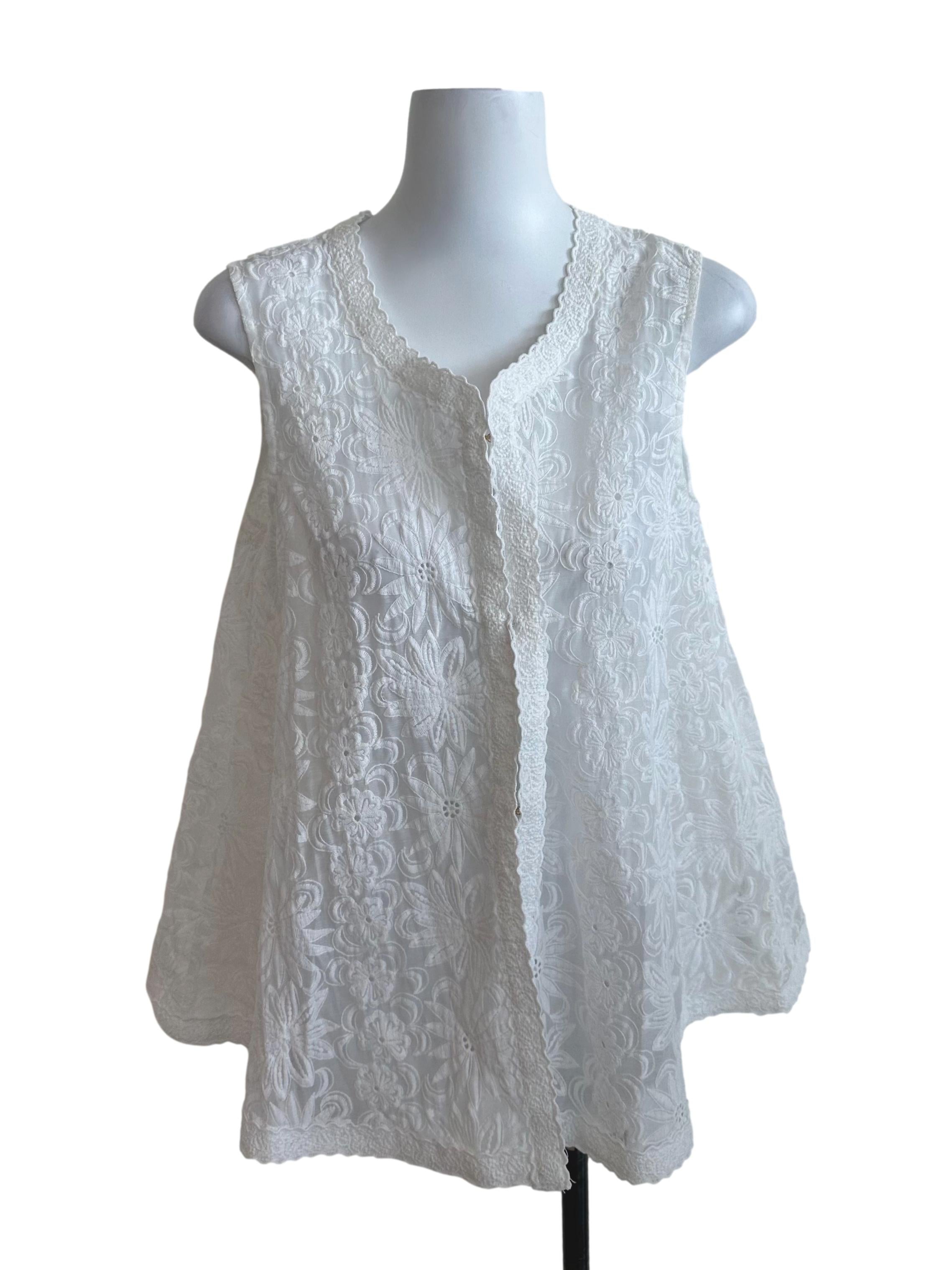 Ivory White Textured Lace Top
