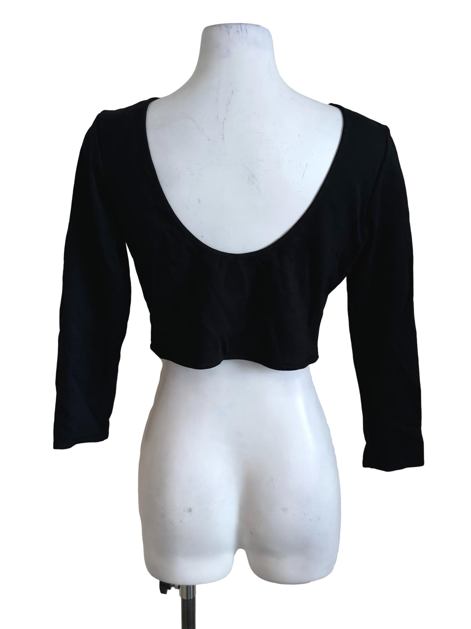 Raven Black Back Scoop Crop Top