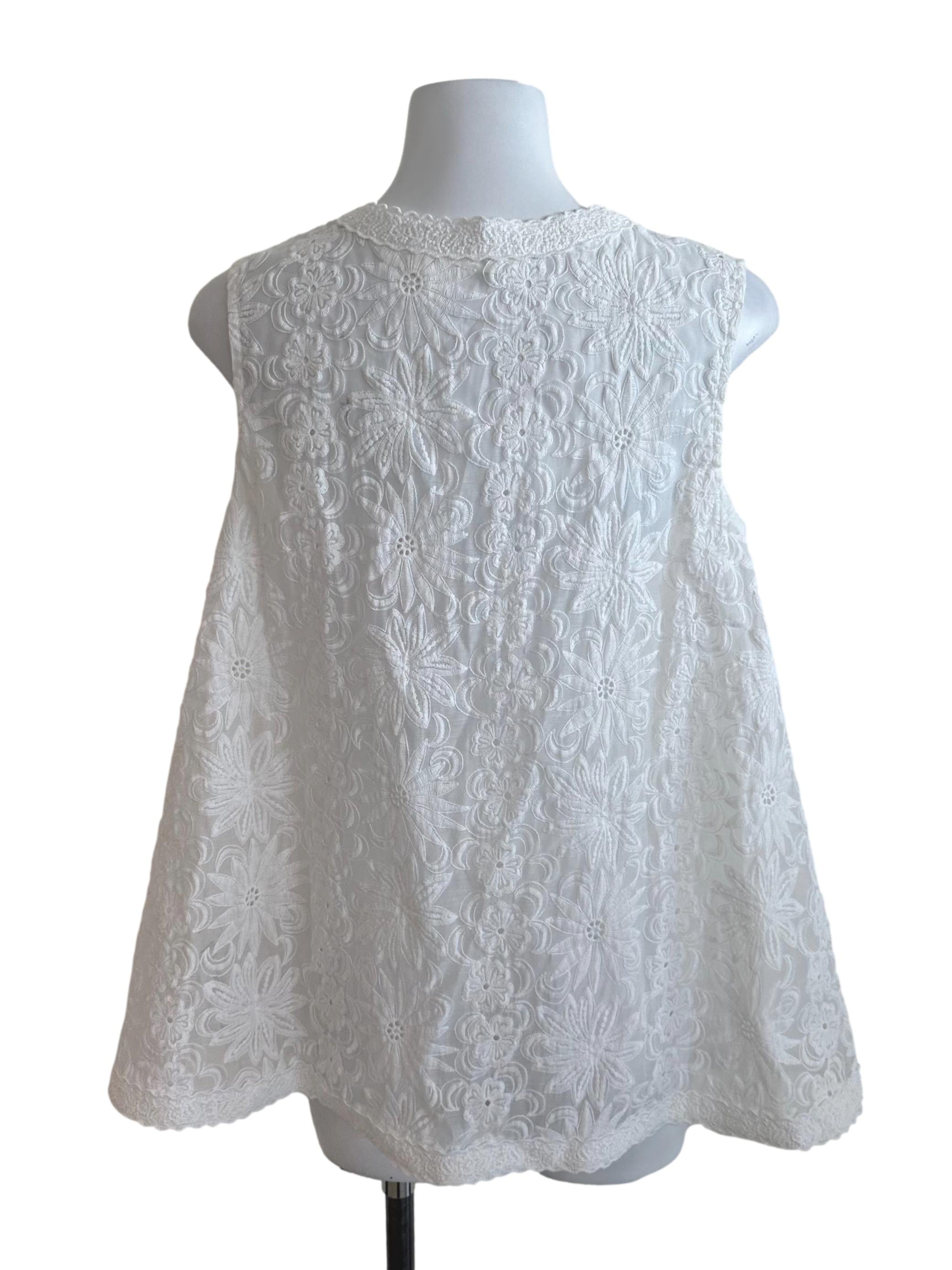 Ivory White Textured Lace Top