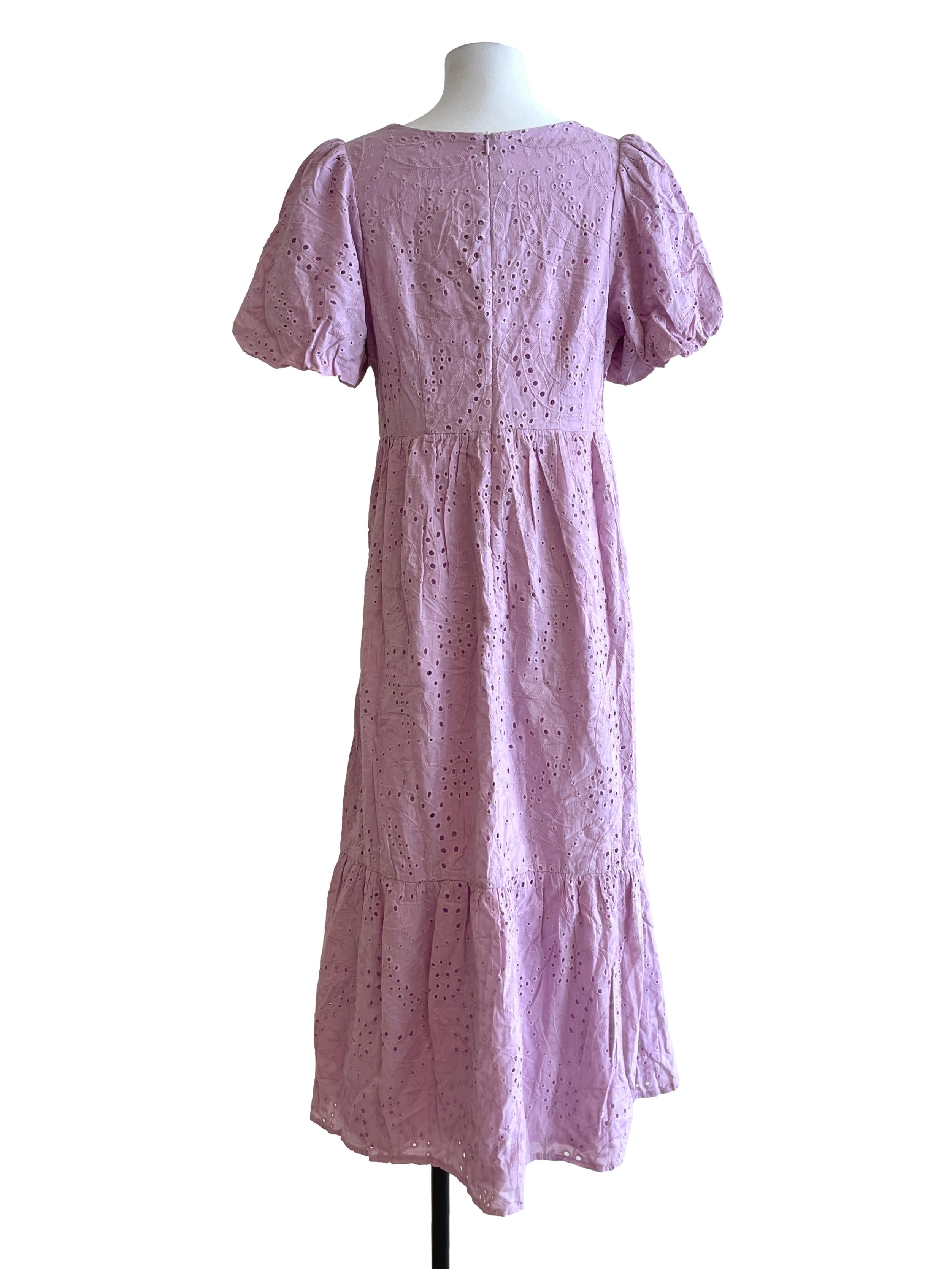 Lavender Purple Square Shirt Sleeve Dress