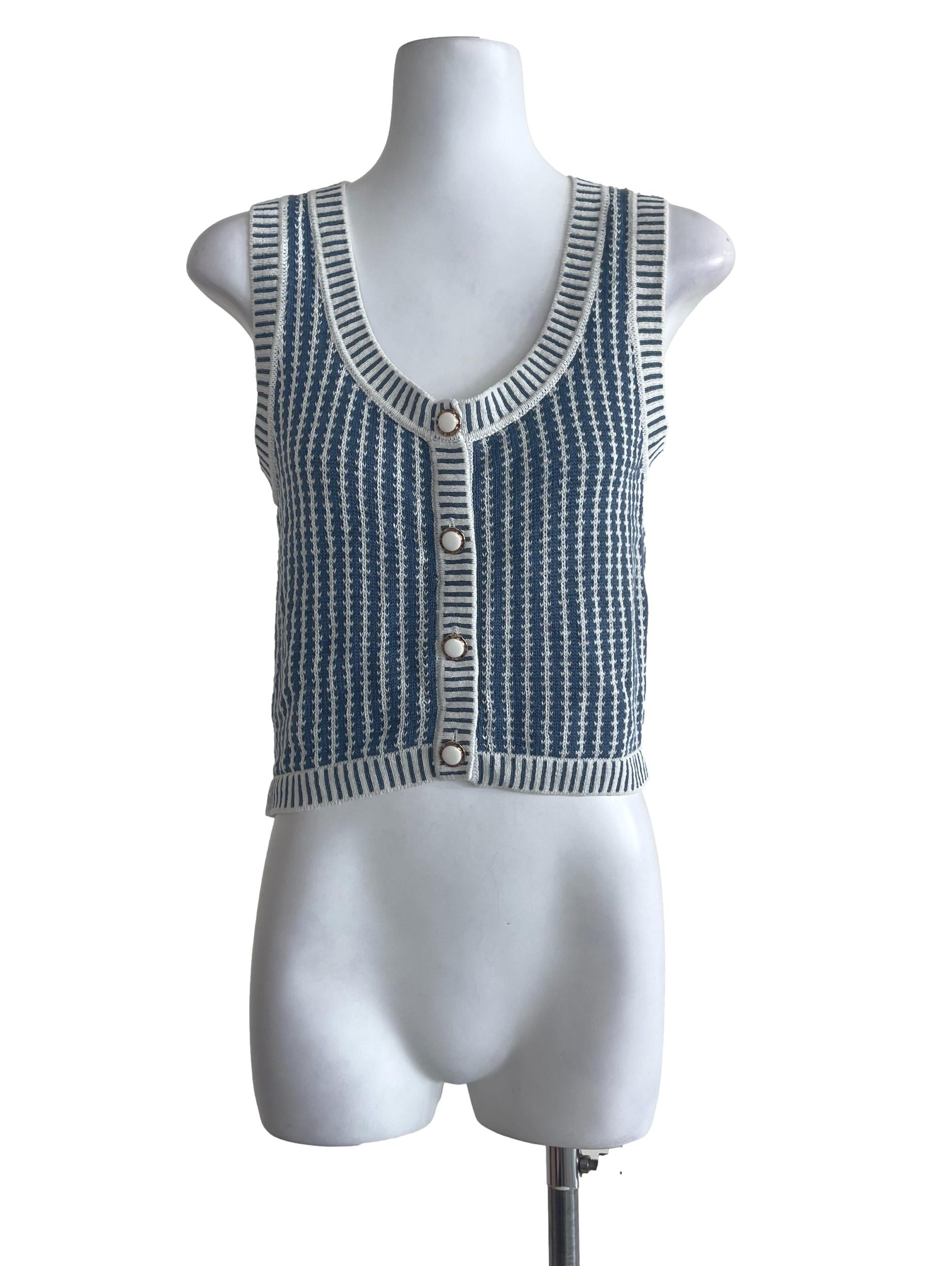 Blue Knitted Vest