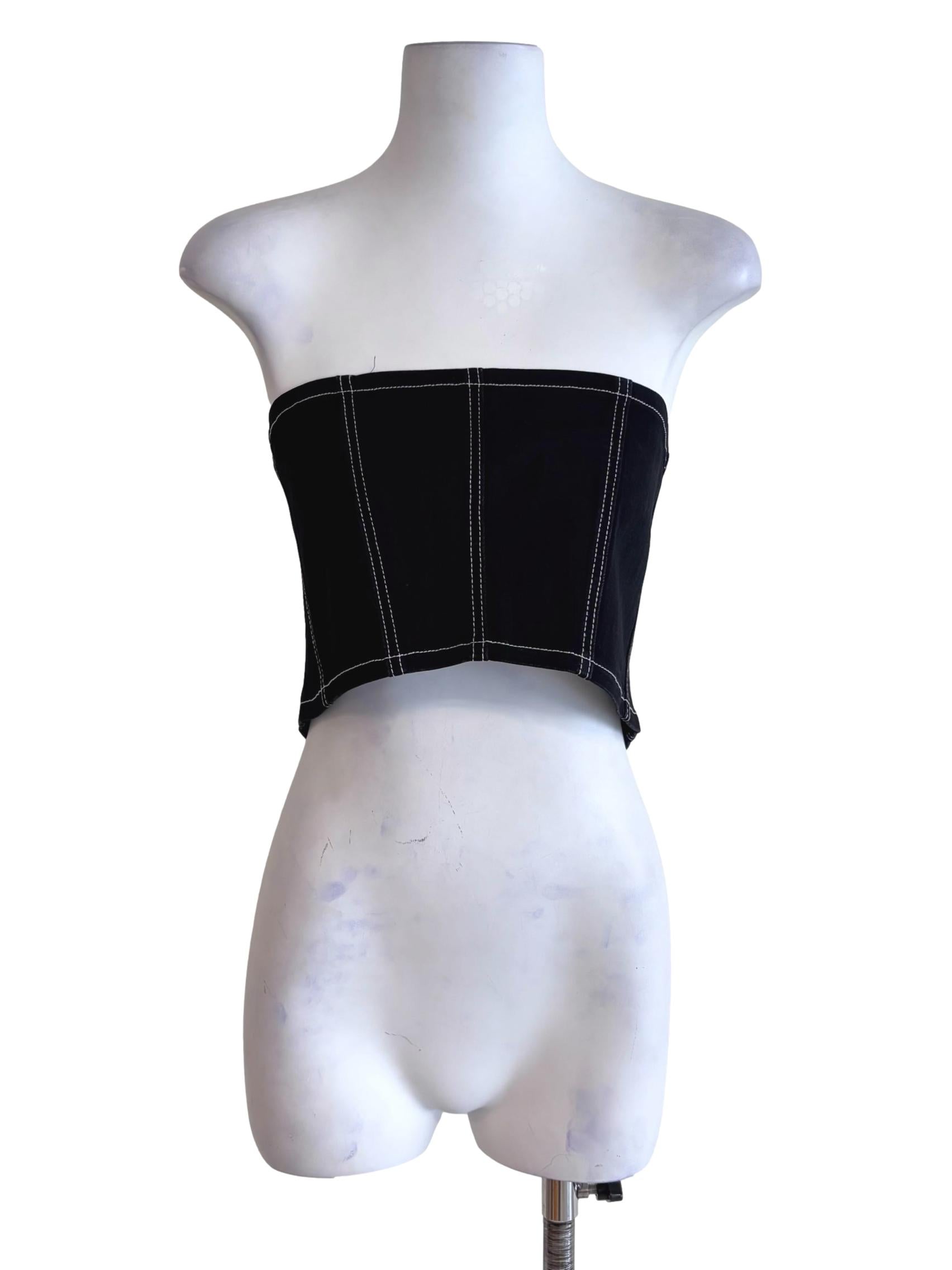 Black Gabrielle Denim Tube Top