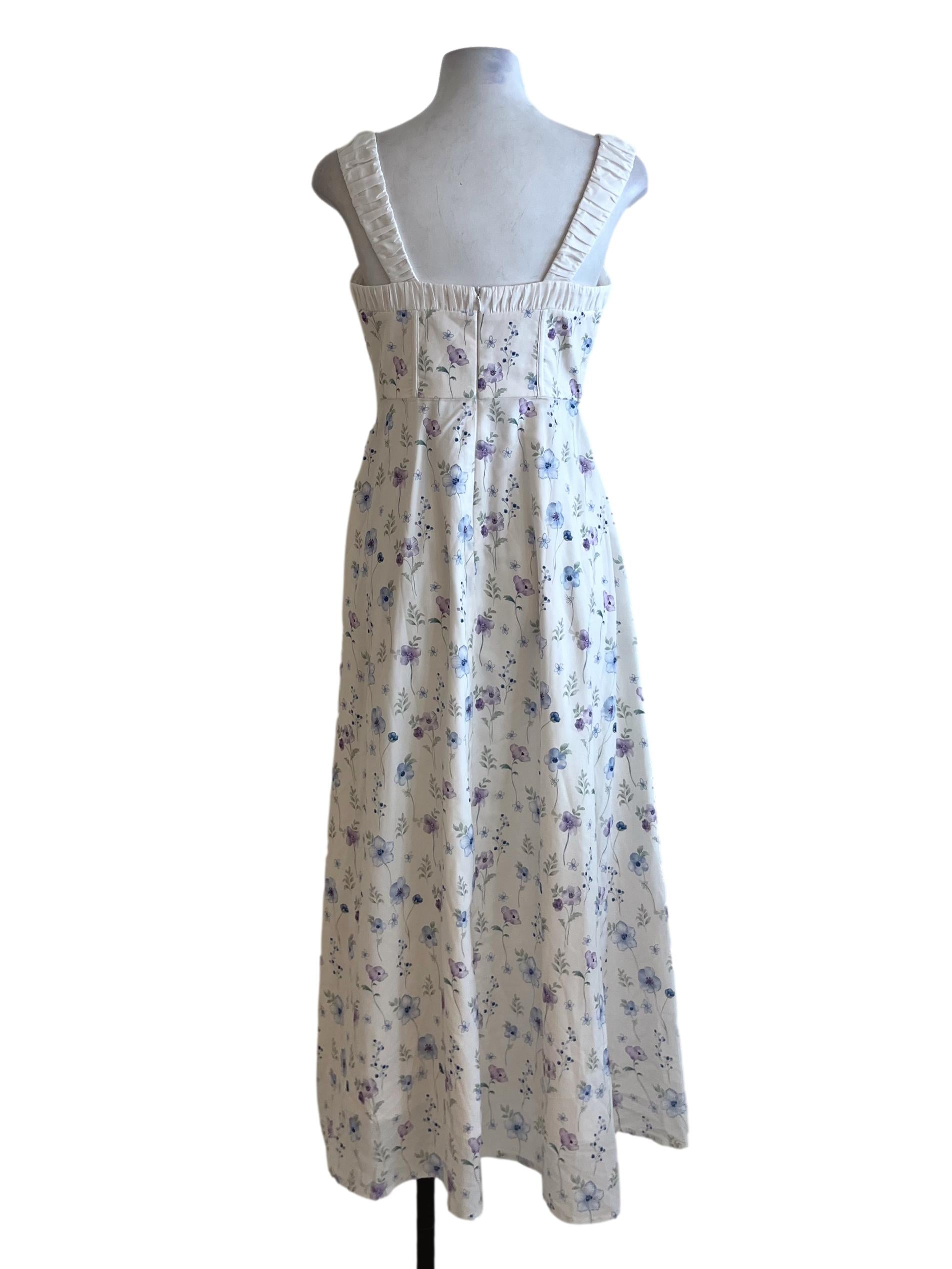 White Floral A-Line Dress