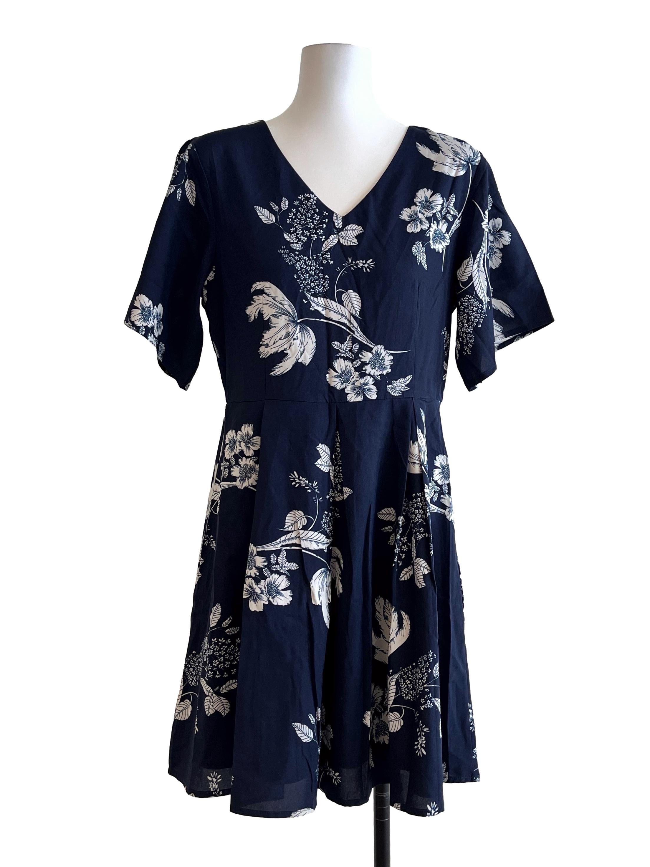 Peacock Blue V-Neck Mini Dress
