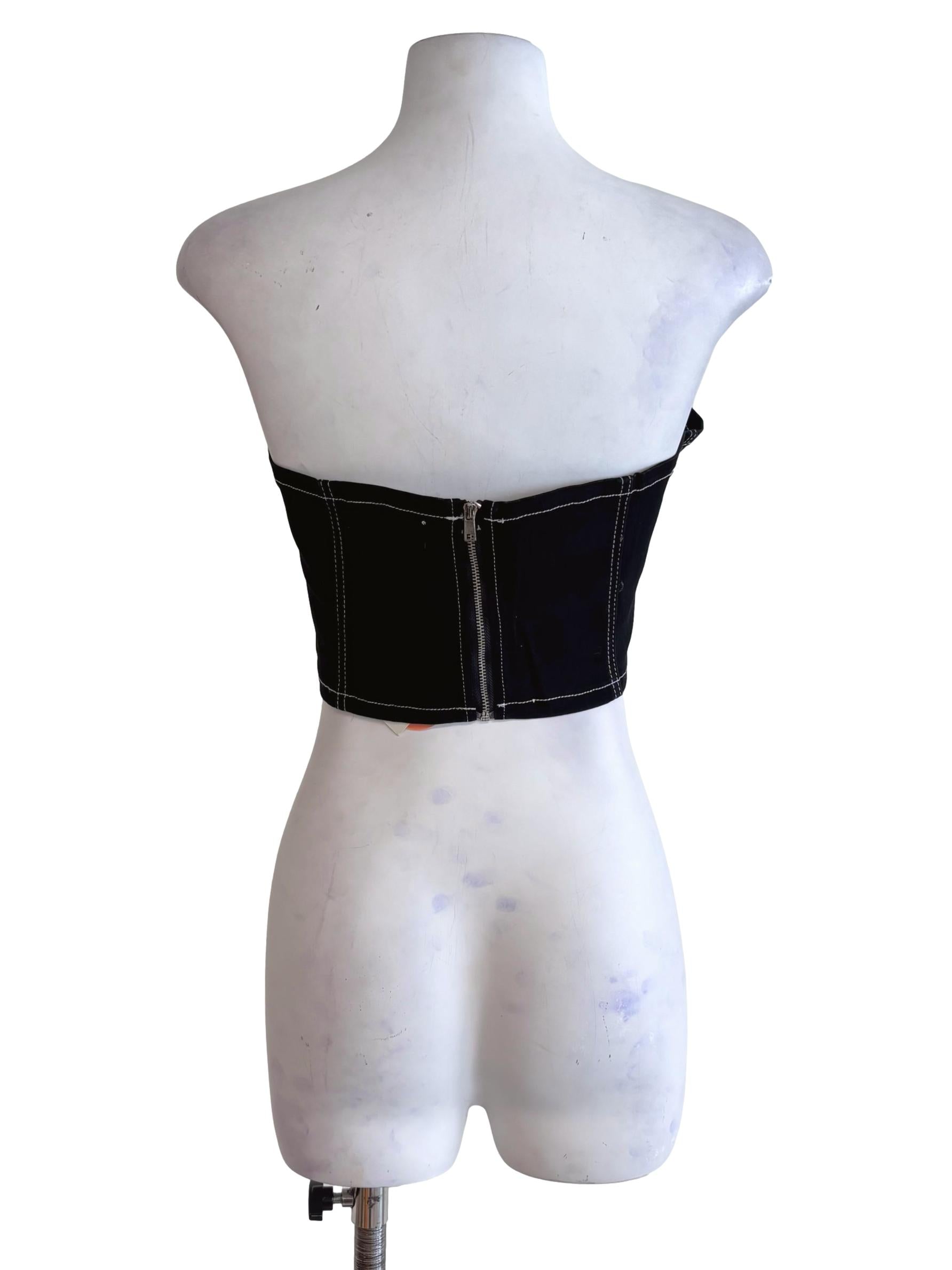 Black Gabrielle Denim Tube Top