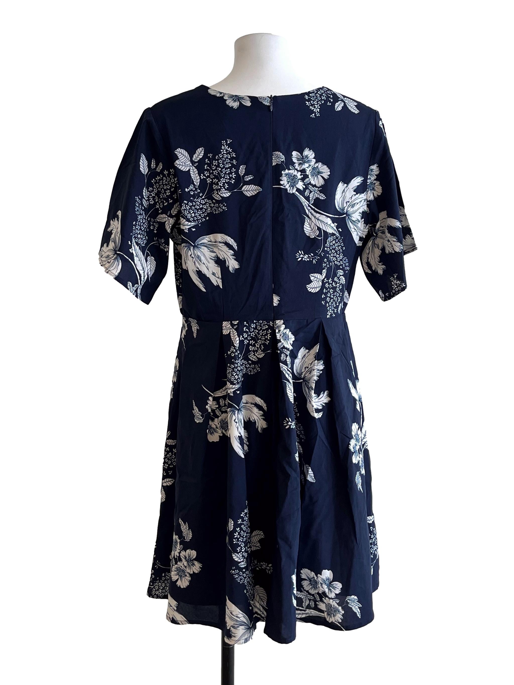 Peacock Blue V-Neck Mini Dress