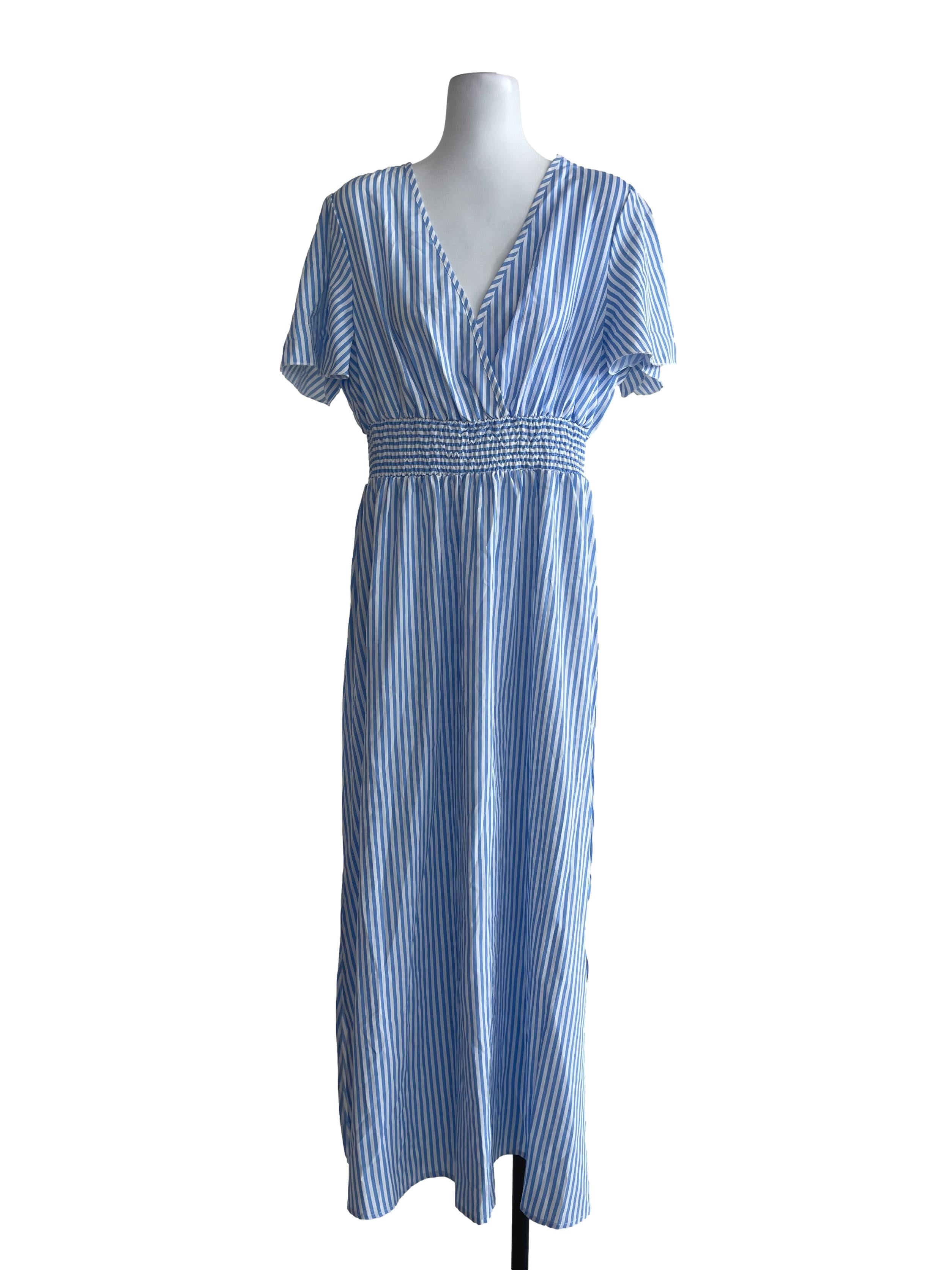 Blue Stripes Maxi Dress