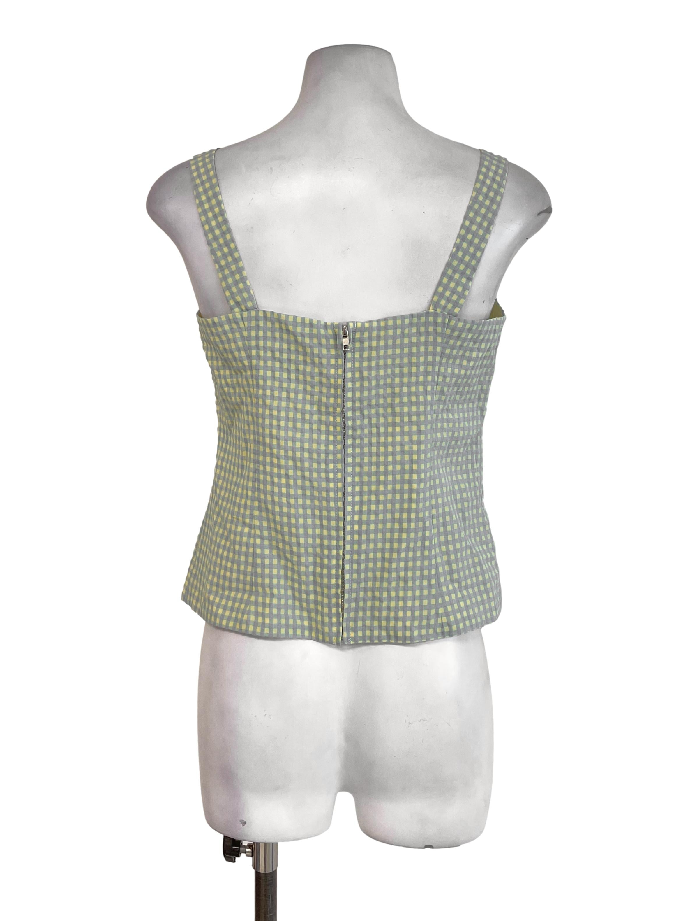Pastel Blue Gingham Bustier Top LB