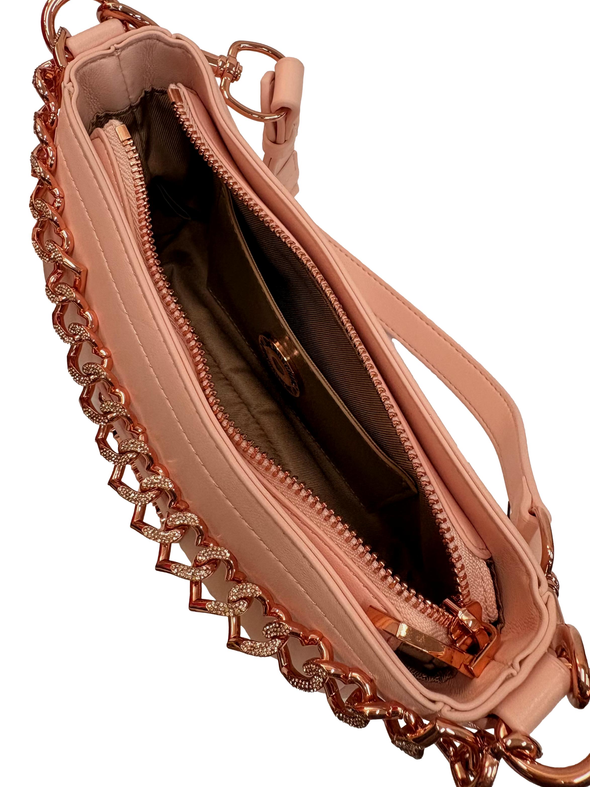 Pink Leather Strass Chain Handbag CSN