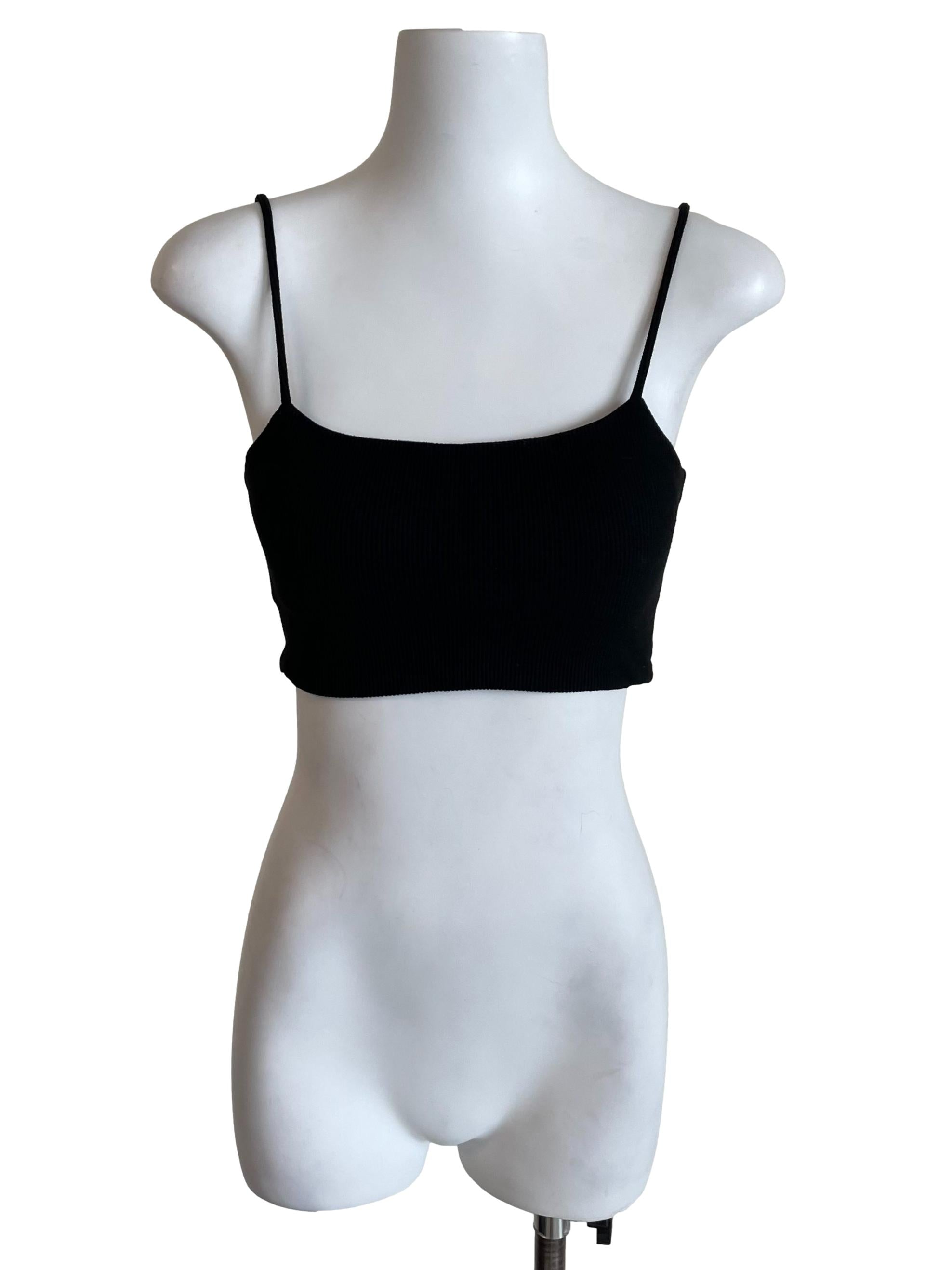 Black Ribbed Cami Tube Top