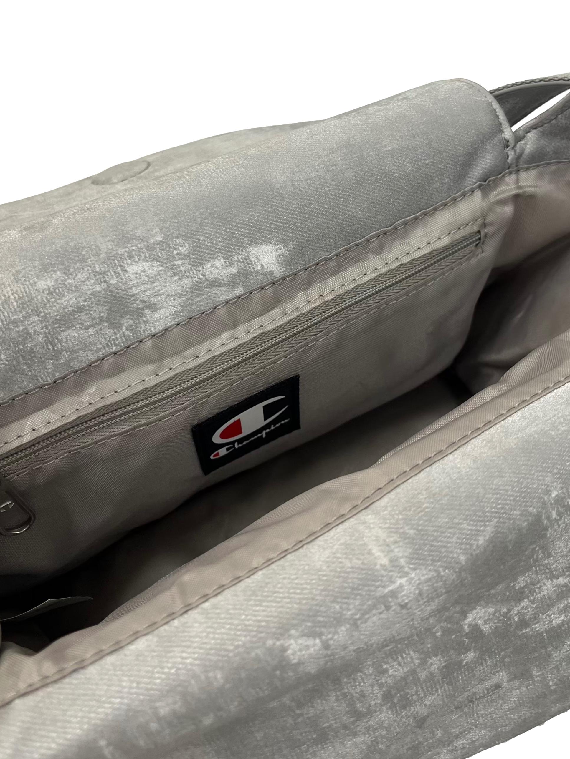 Silver Textured Shoulder Bag With Adjustable Straps CSN