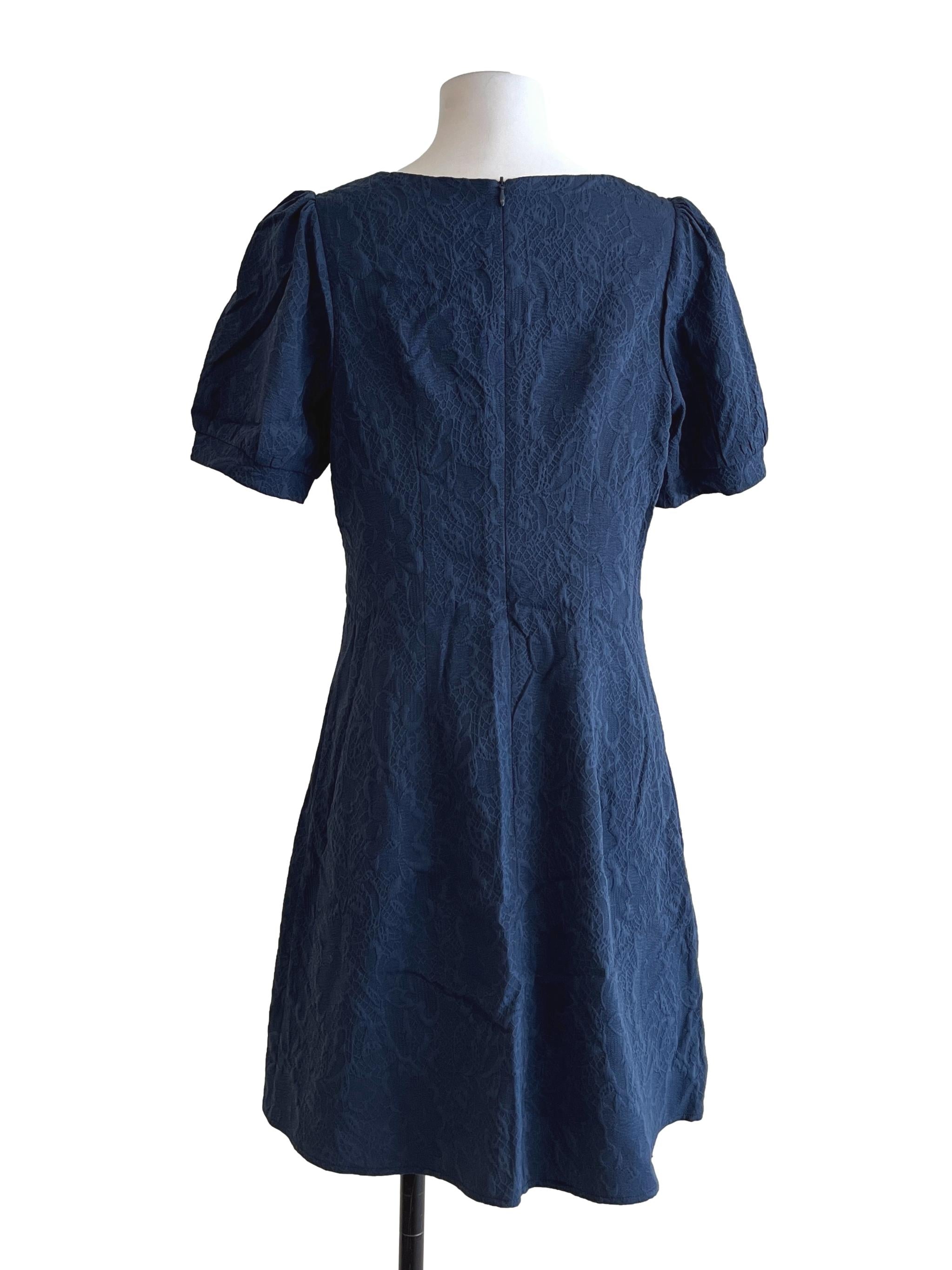 Indigo Blue Square Mini Dress