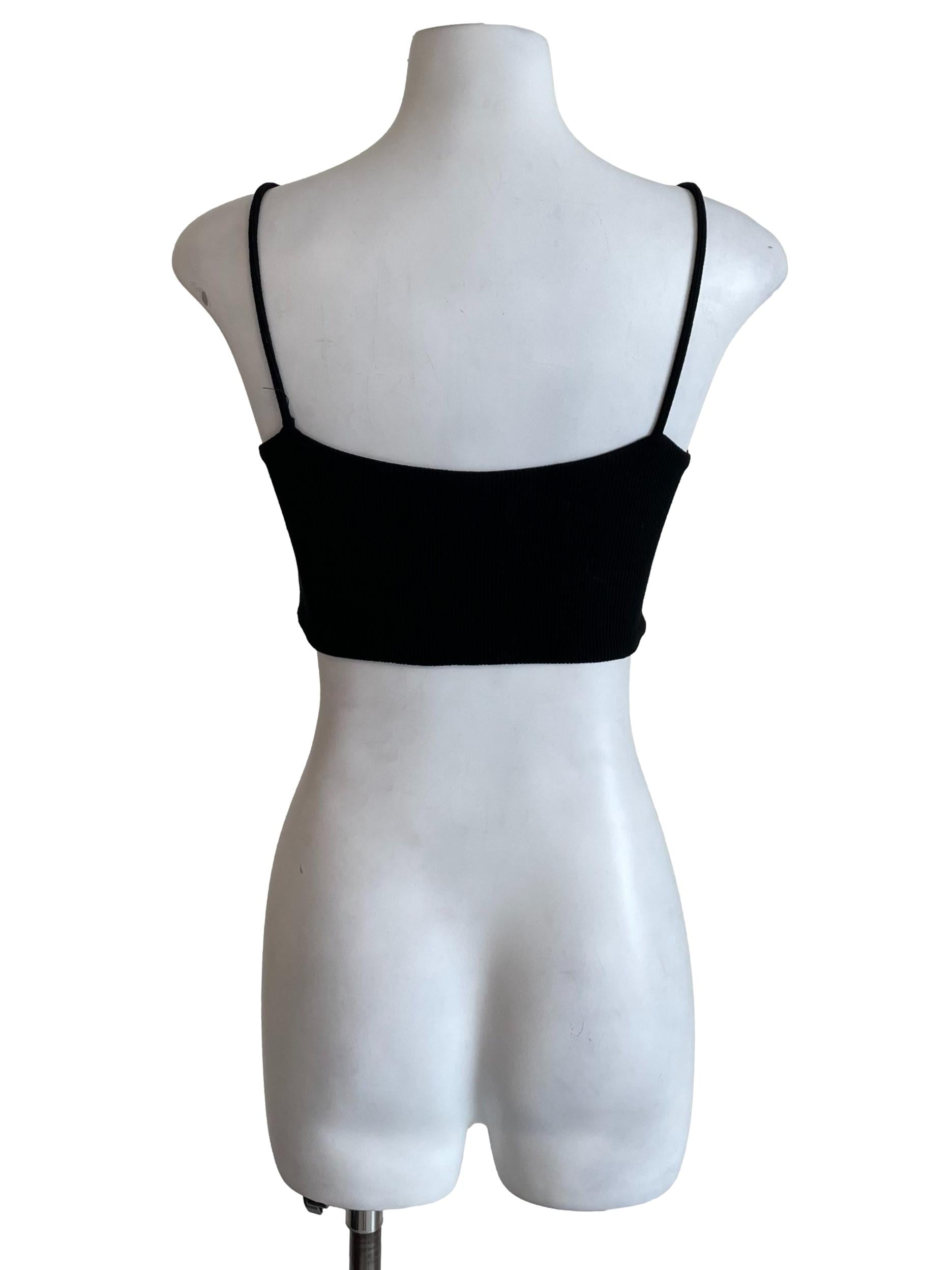 Black Ribbed Cami Tube Top