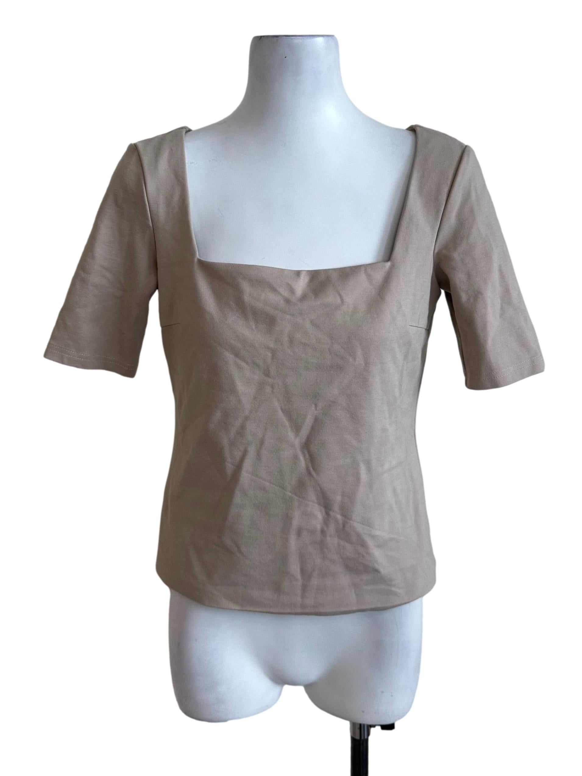 Tortilla Beige Square Neck Top