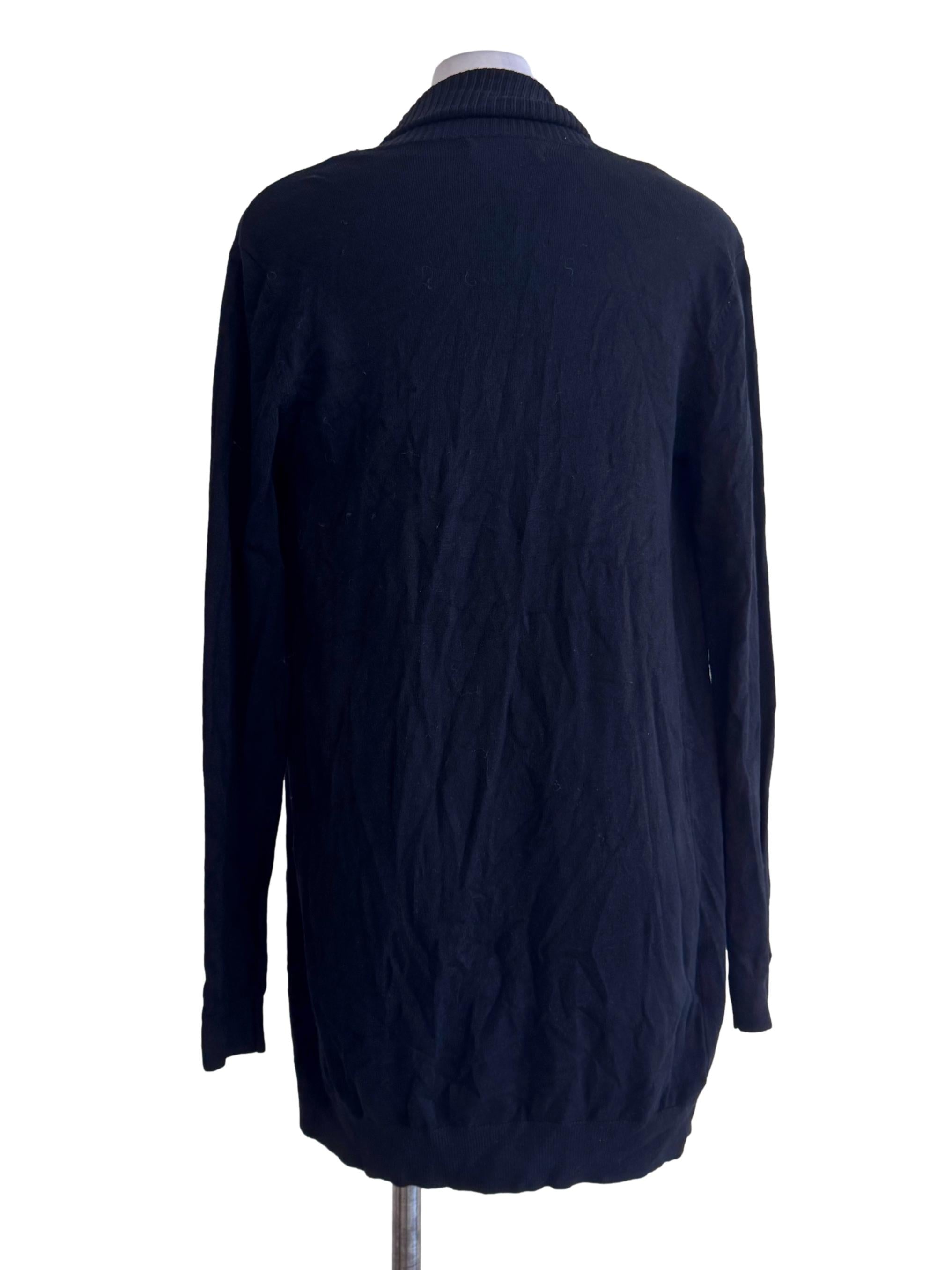 Black Long Sleeve Knit Cardigan