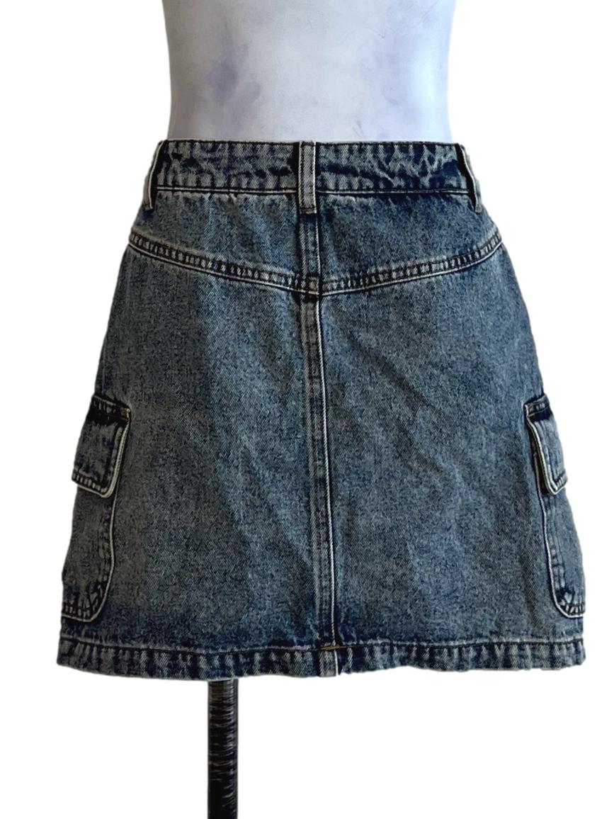 Blue Denim High-Waisted Mini Skirt