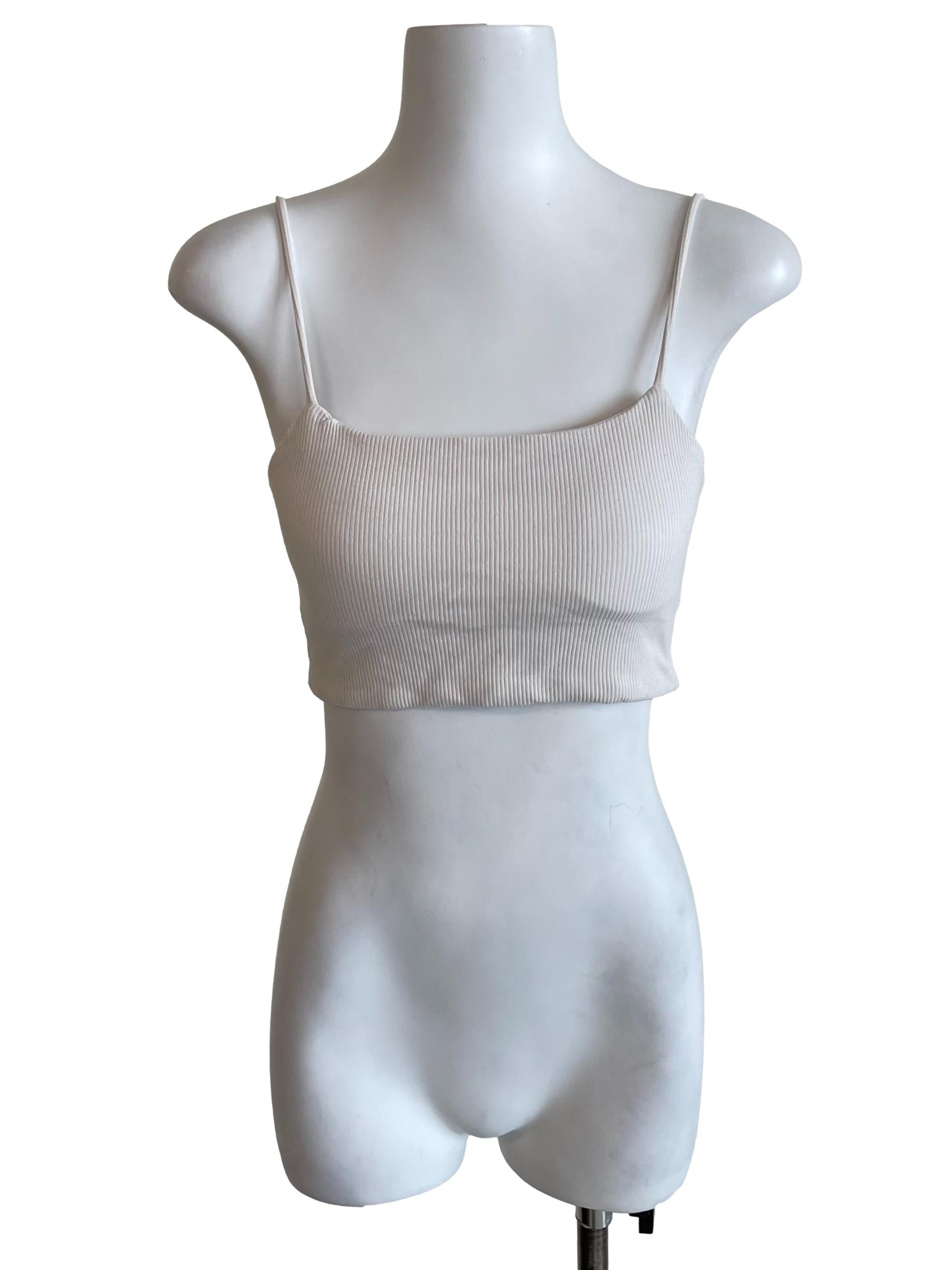White Ribbed Cami Tube Top