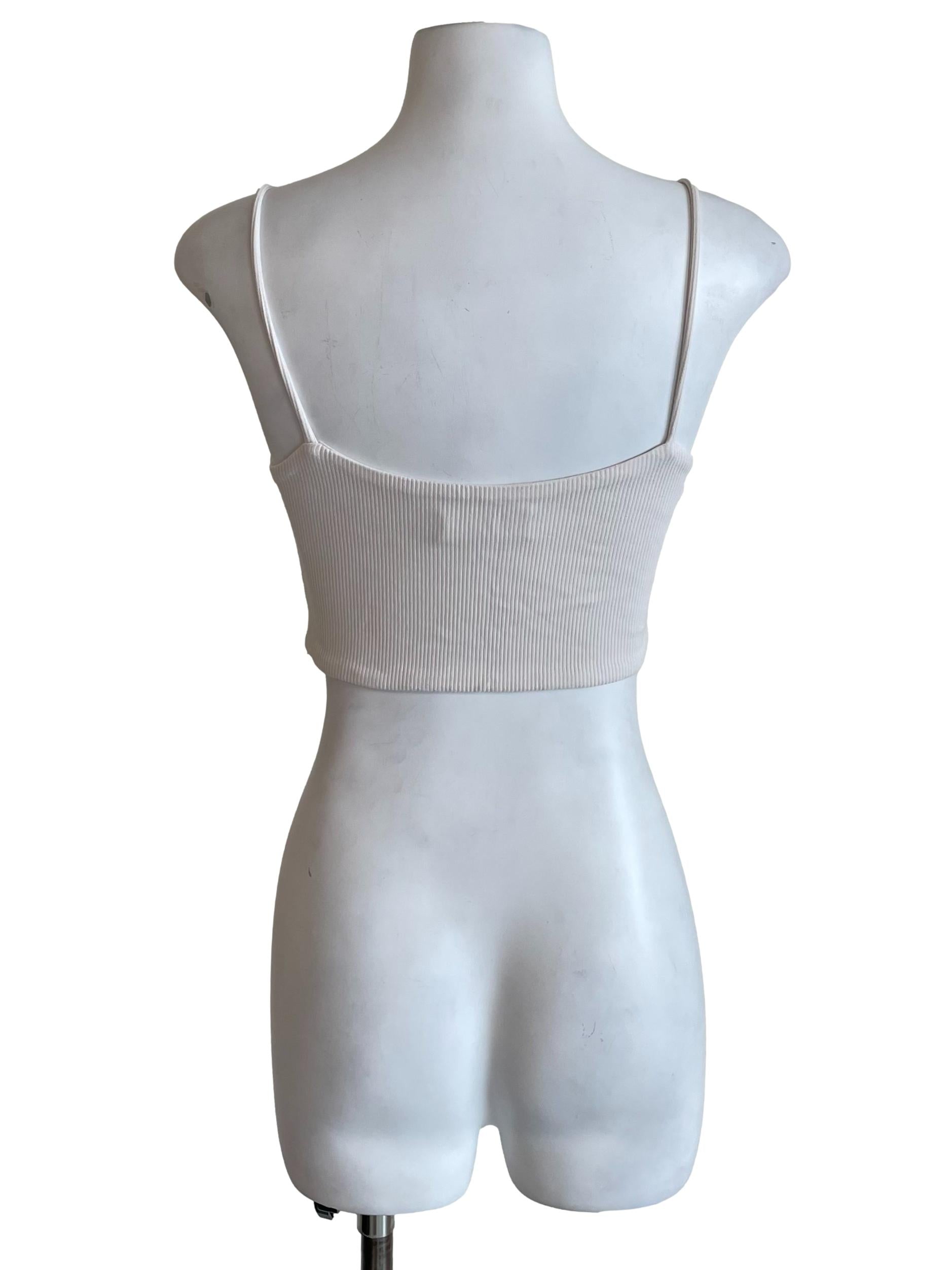 White Ribbed Cami Tube Top