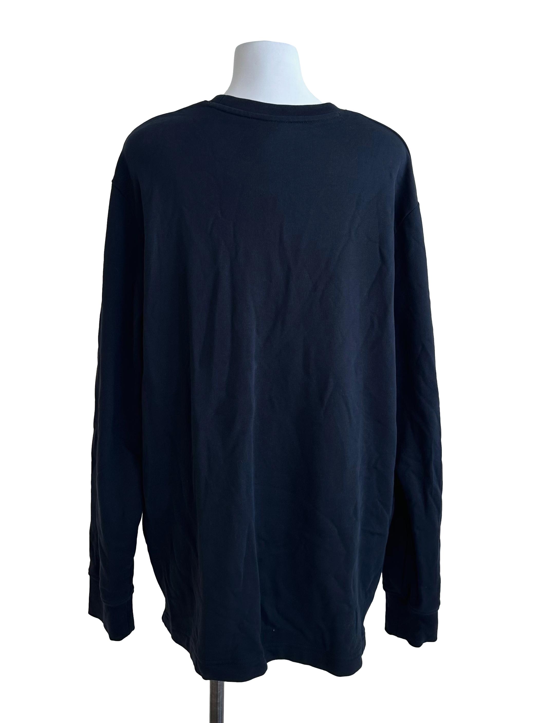 Dark Blue Logo Round Neck Sweatshirt
