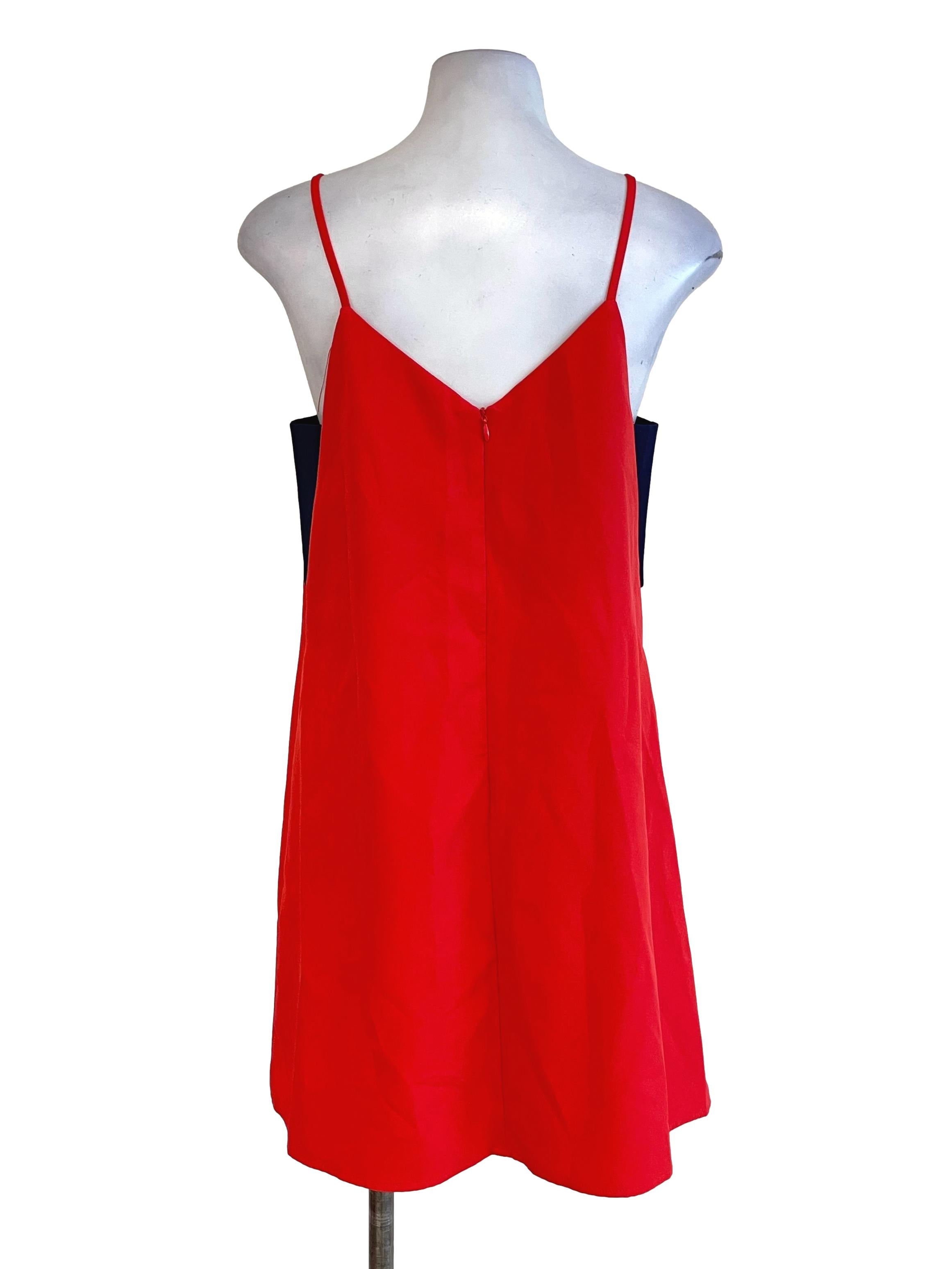 Rose Red V Neck Dress LB