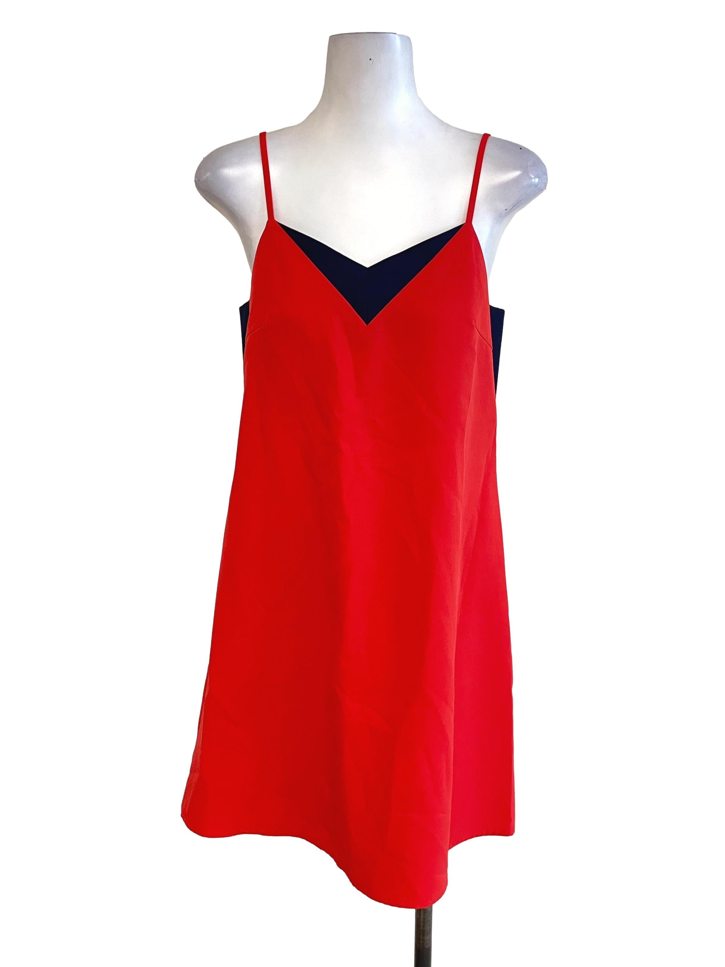 Rose Red V Neck Dress LB