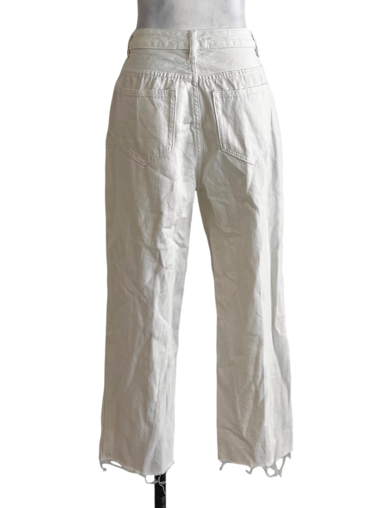 White Plain Wide-Leg Jeans LB