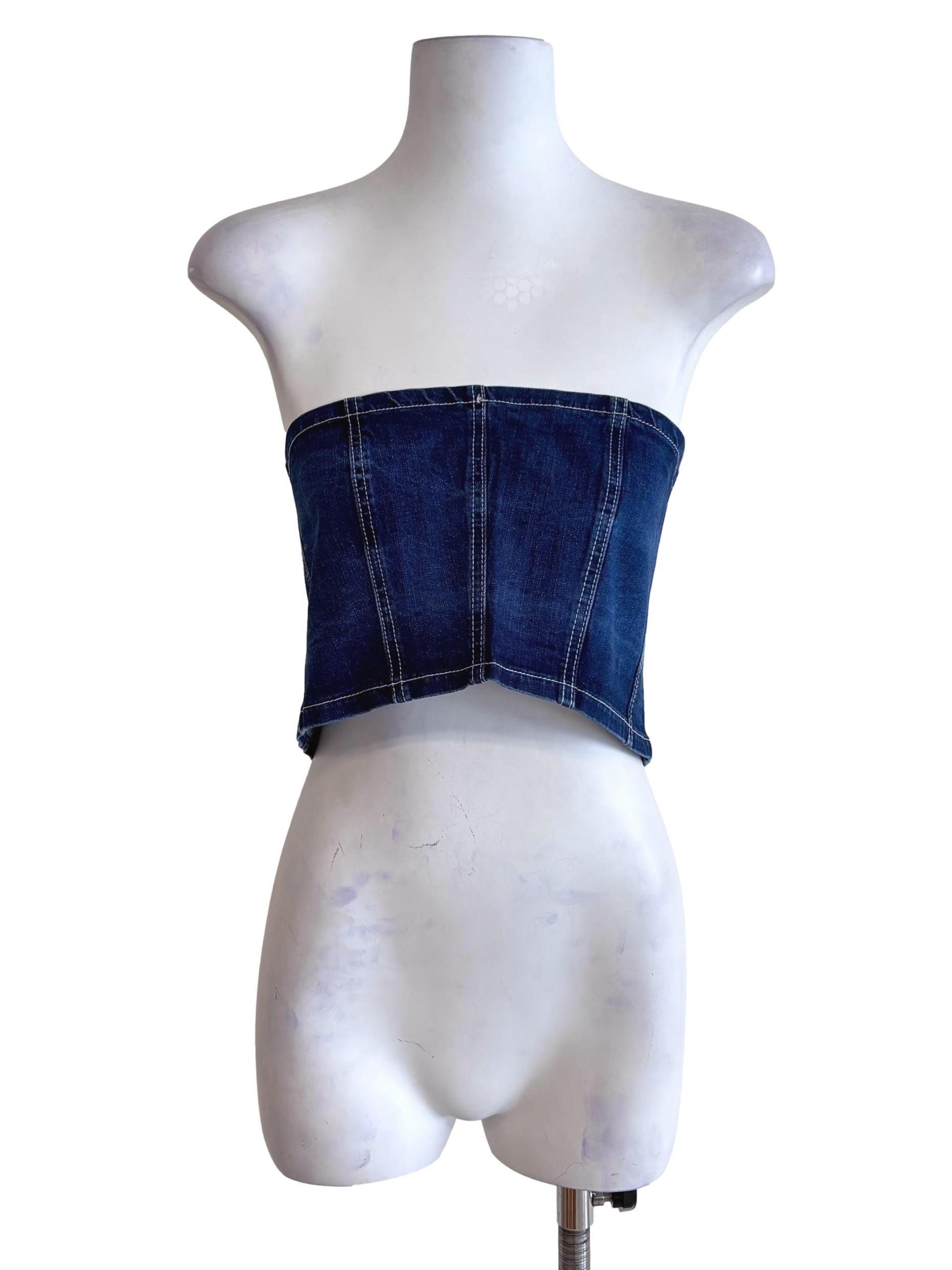 Blue Gabrielle Denim Tube Top