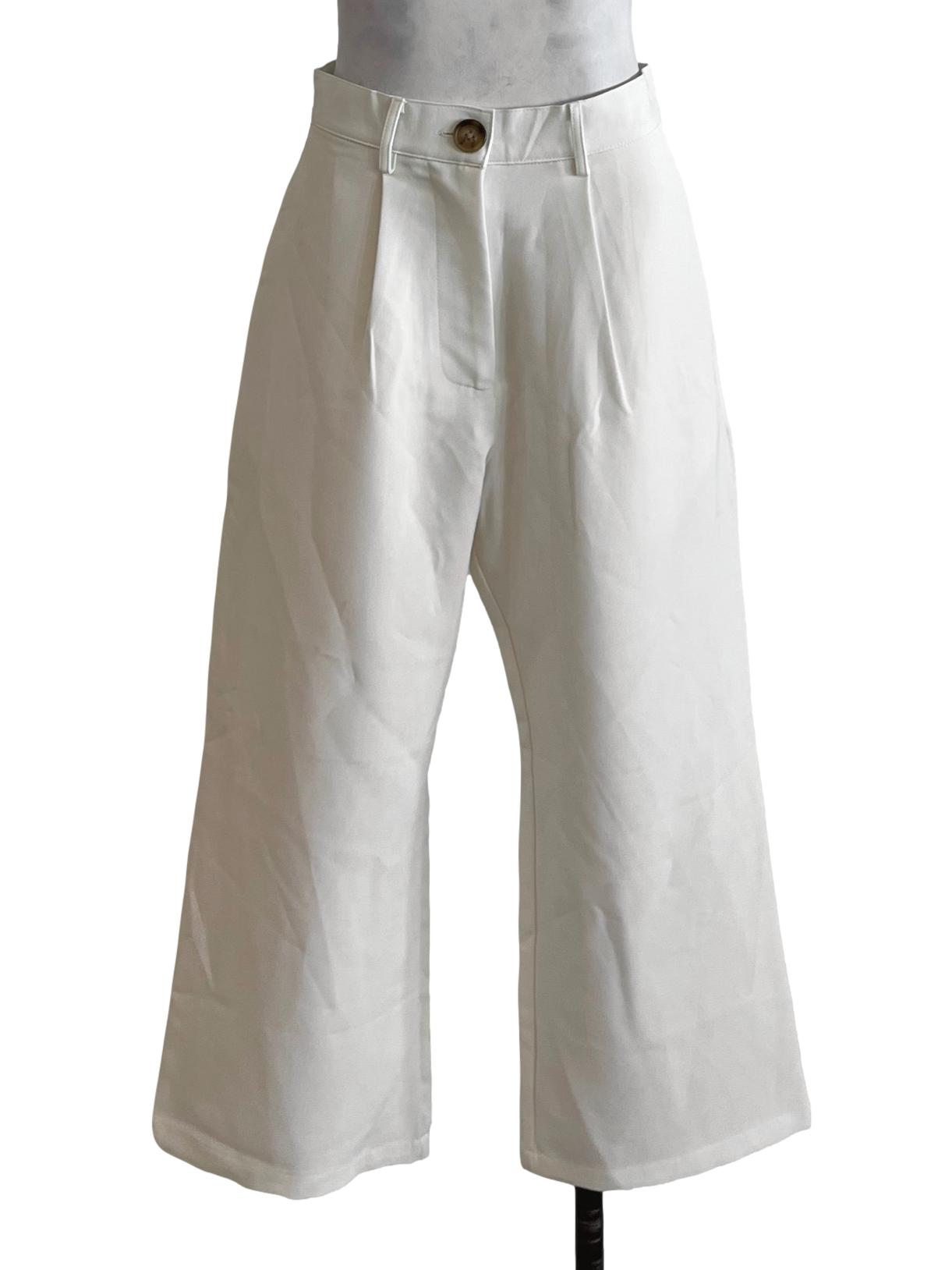 White High-Waisted Formal Pants TTR