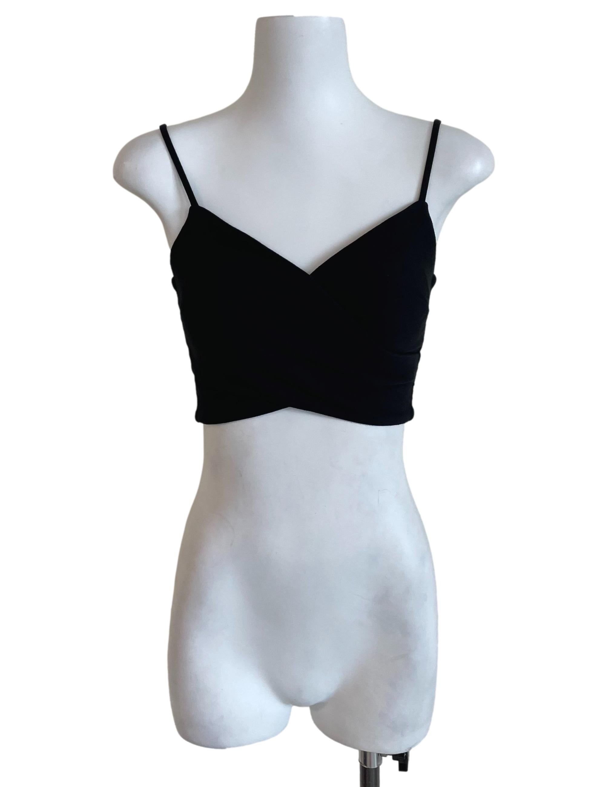 Black Cross Wrap Cami Top