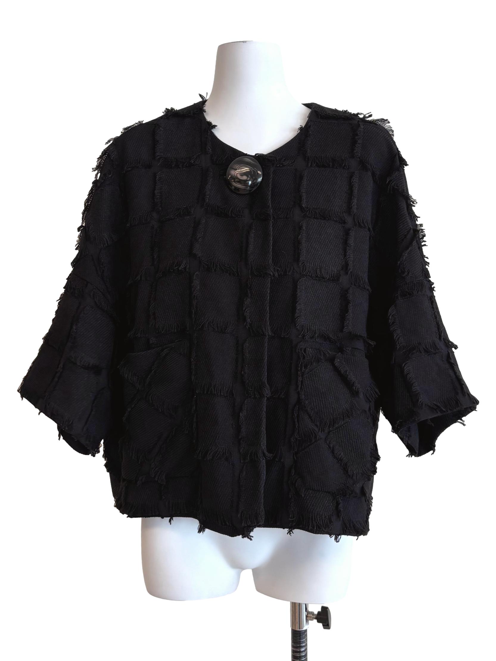 Onyx Black Fuzzy Outerwear