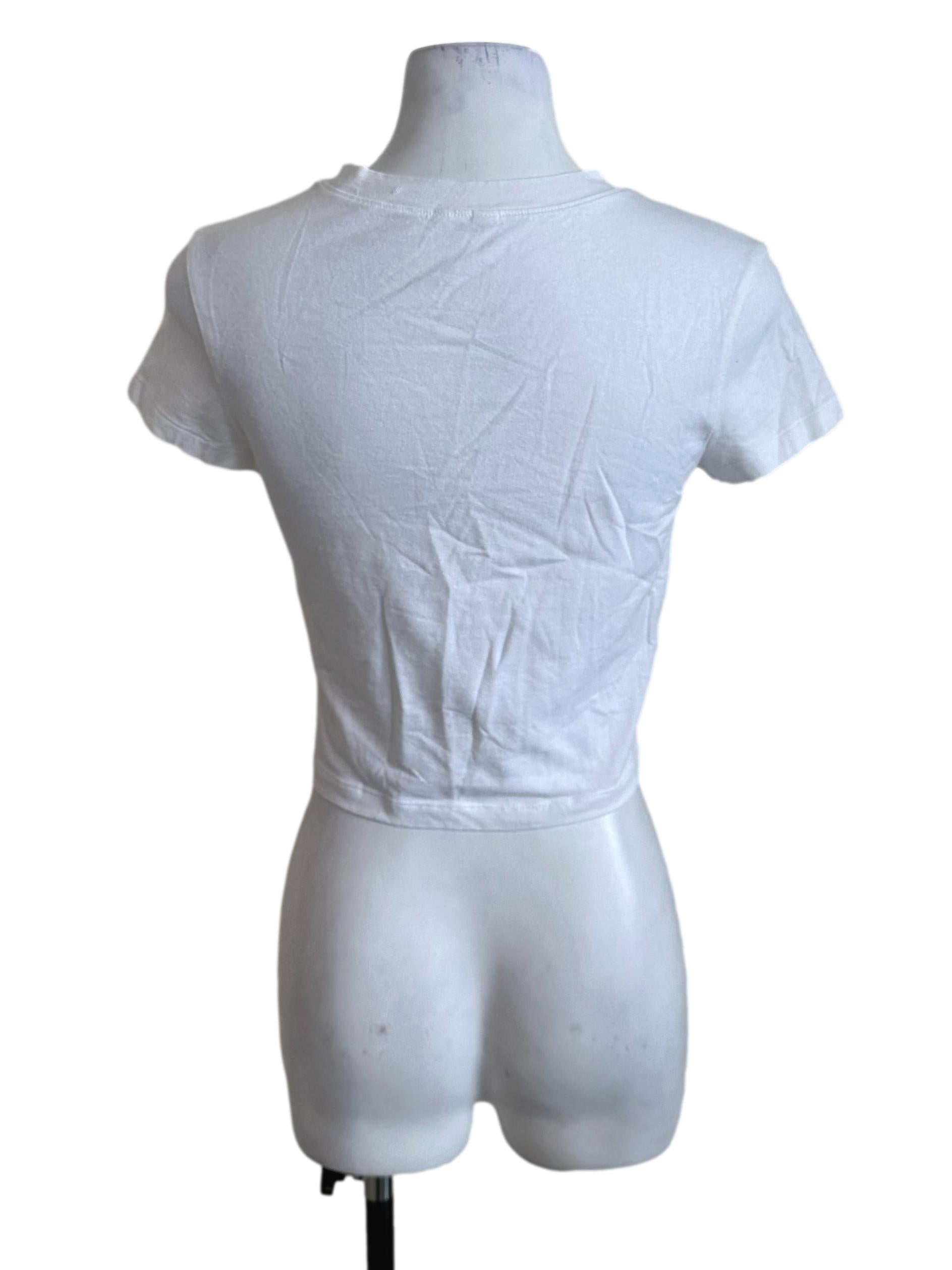 Salt White Round Neck Crop Tee Top