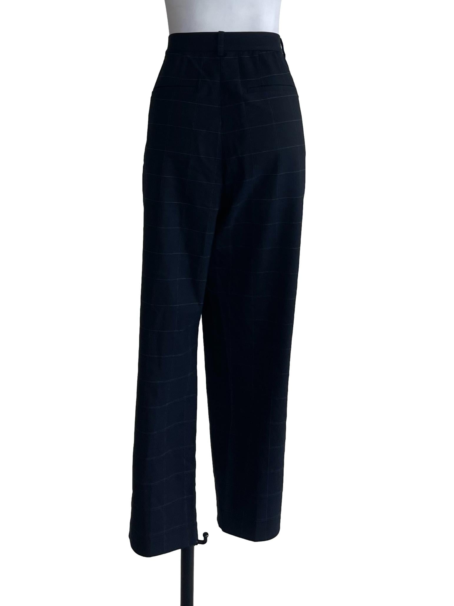 Blue Black Grid Slacks