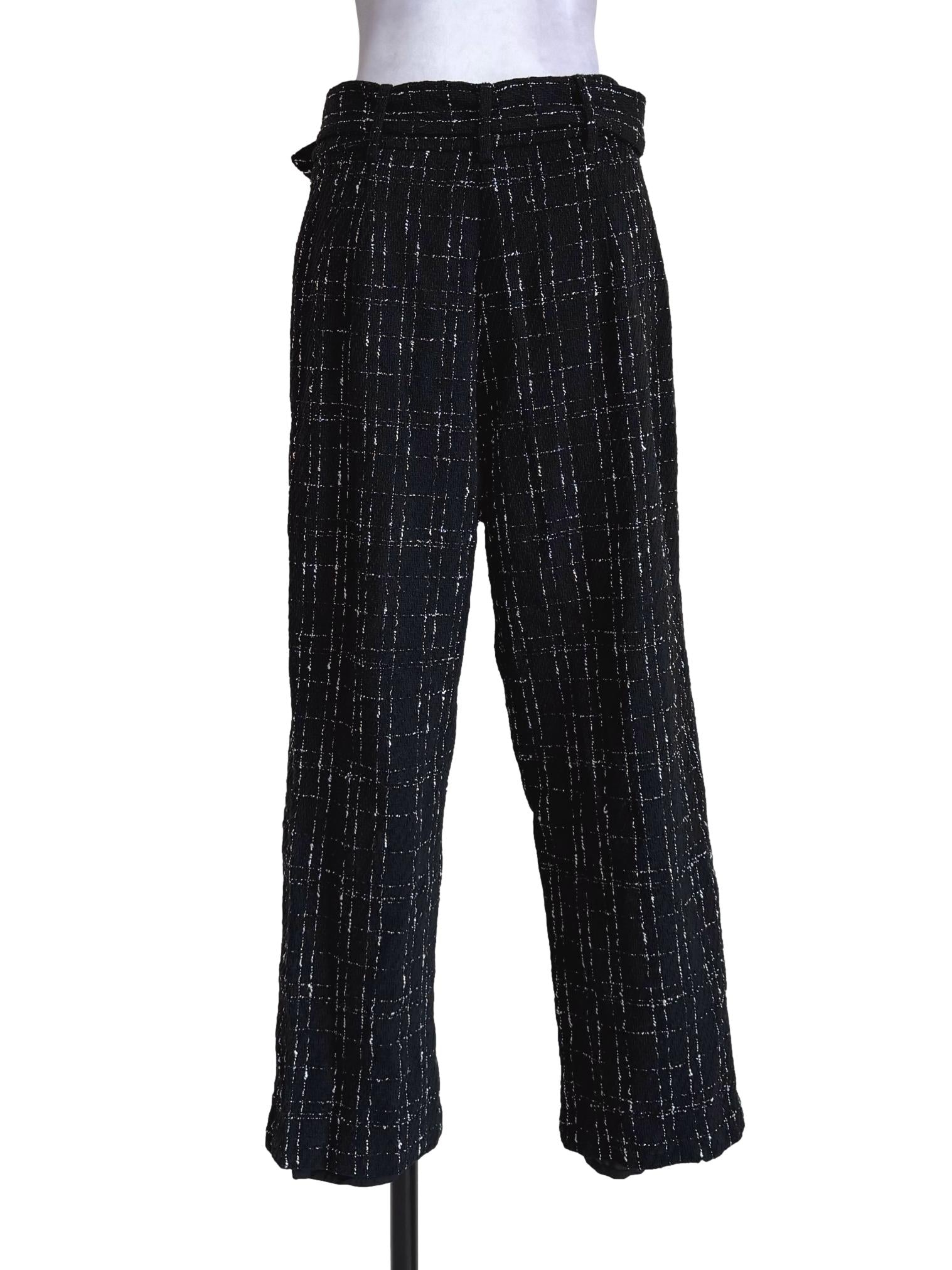 Black Tweed Long Pants LB