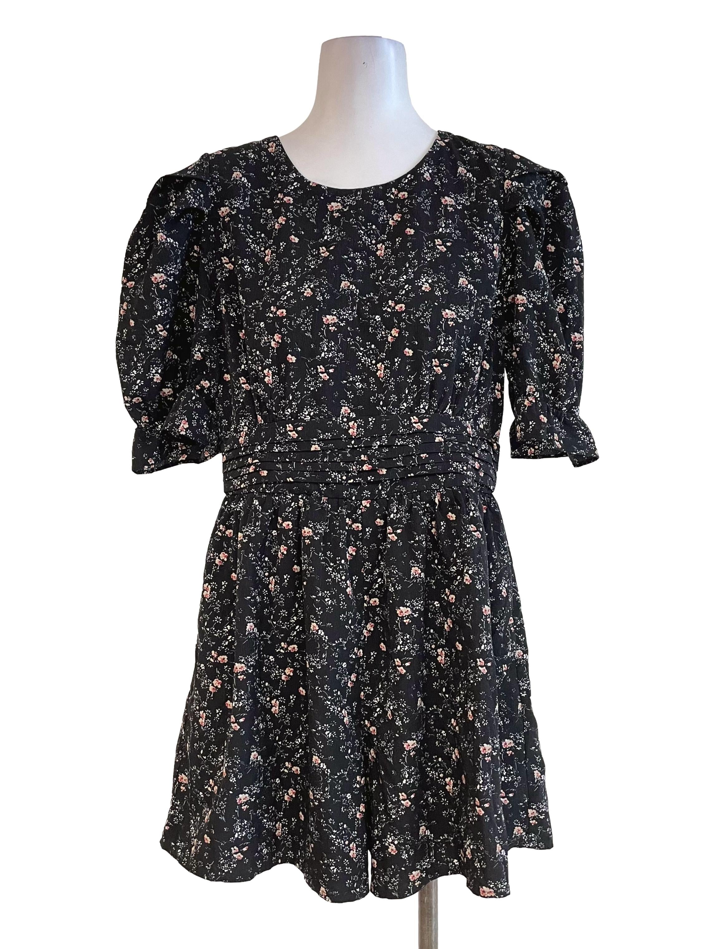 Black Floral Bouffont Romper TCL
