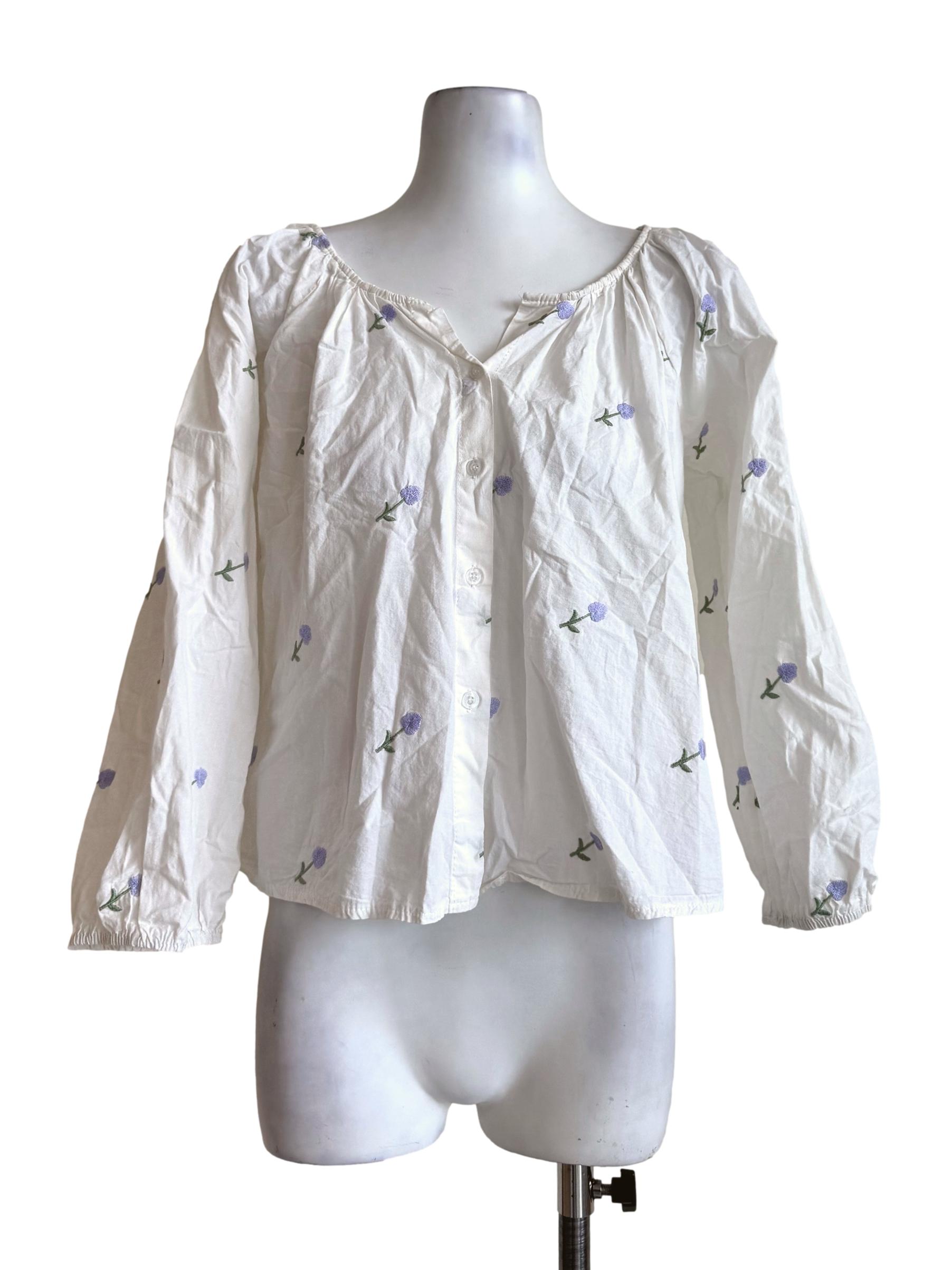 Cotton White Embroidery Blouse