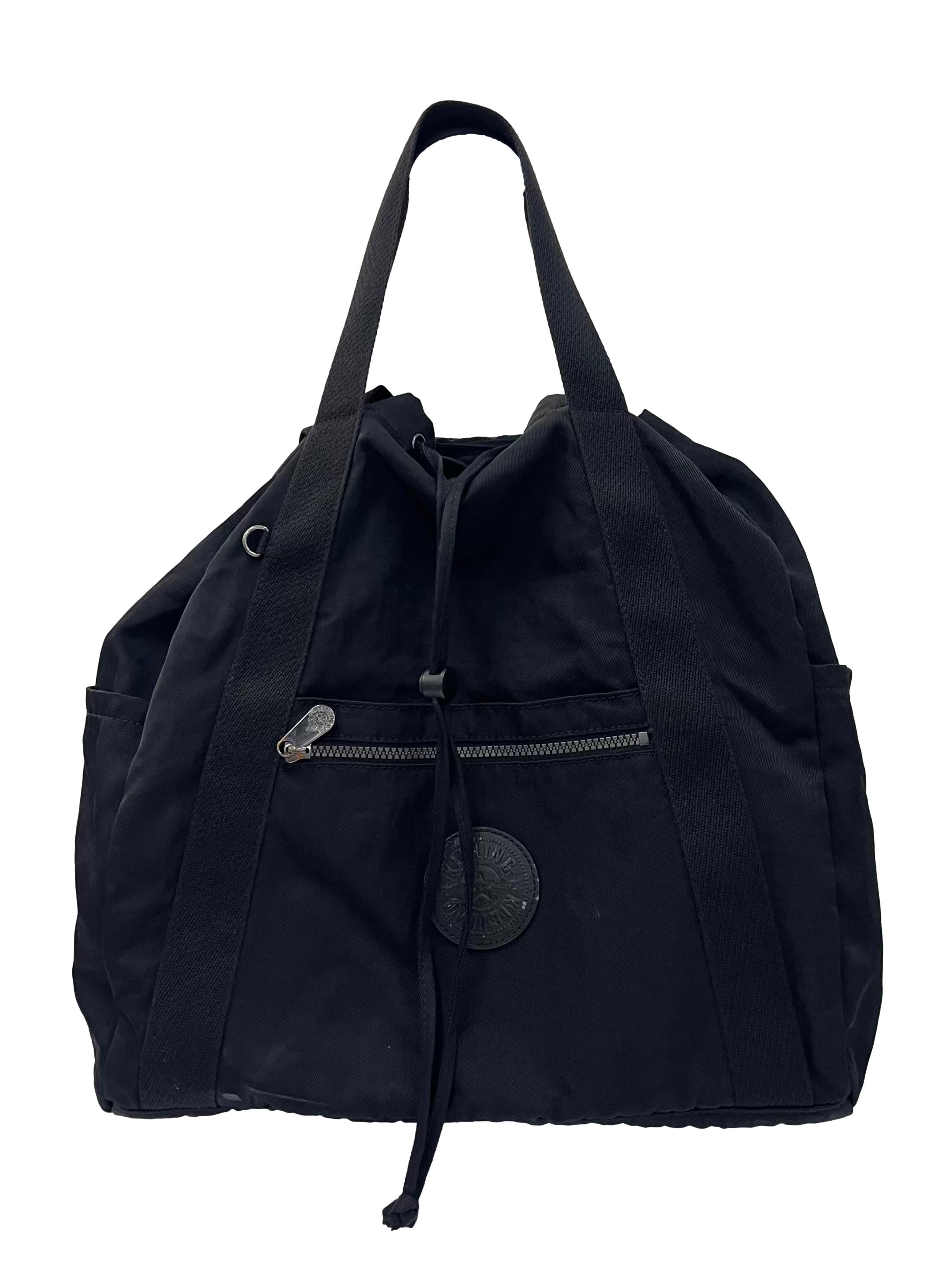 Black Nylon With Drawstring Closure Backpack CSN