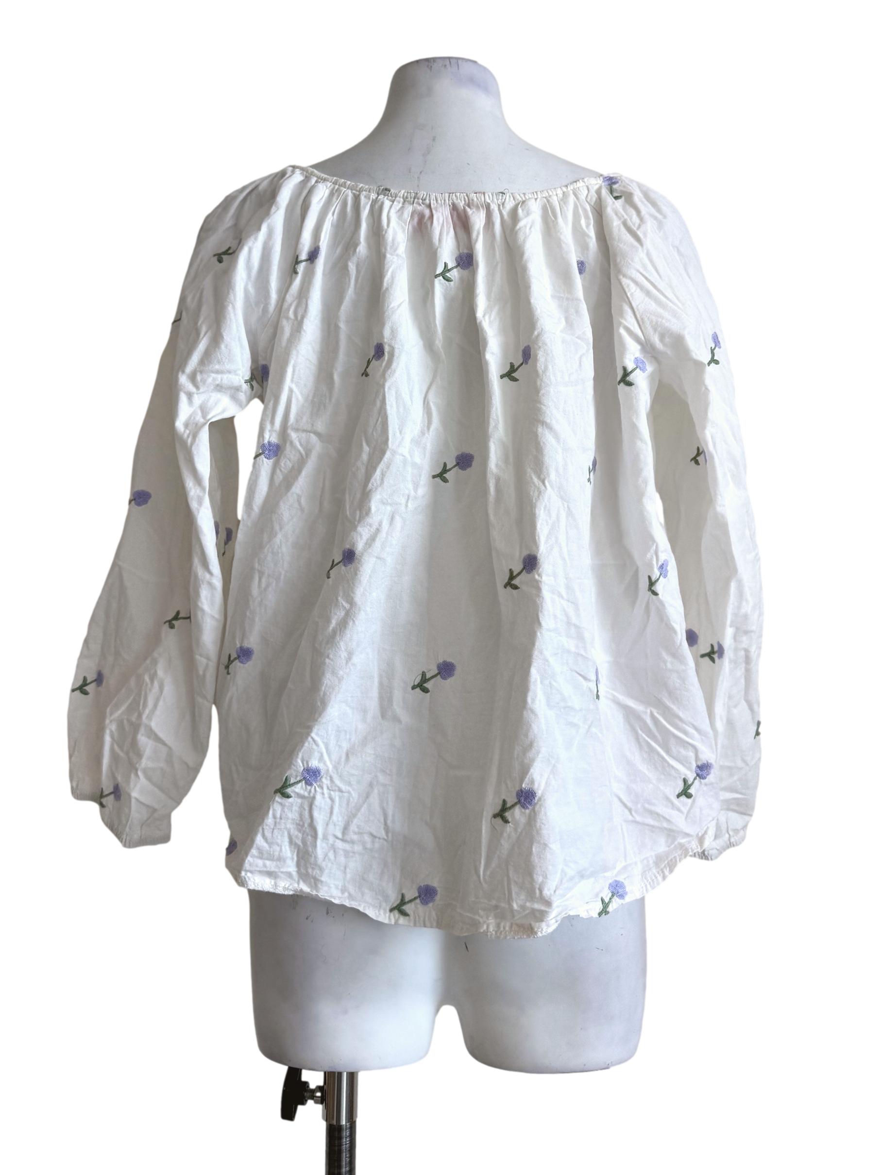 Cotton White Embroidery Blouse