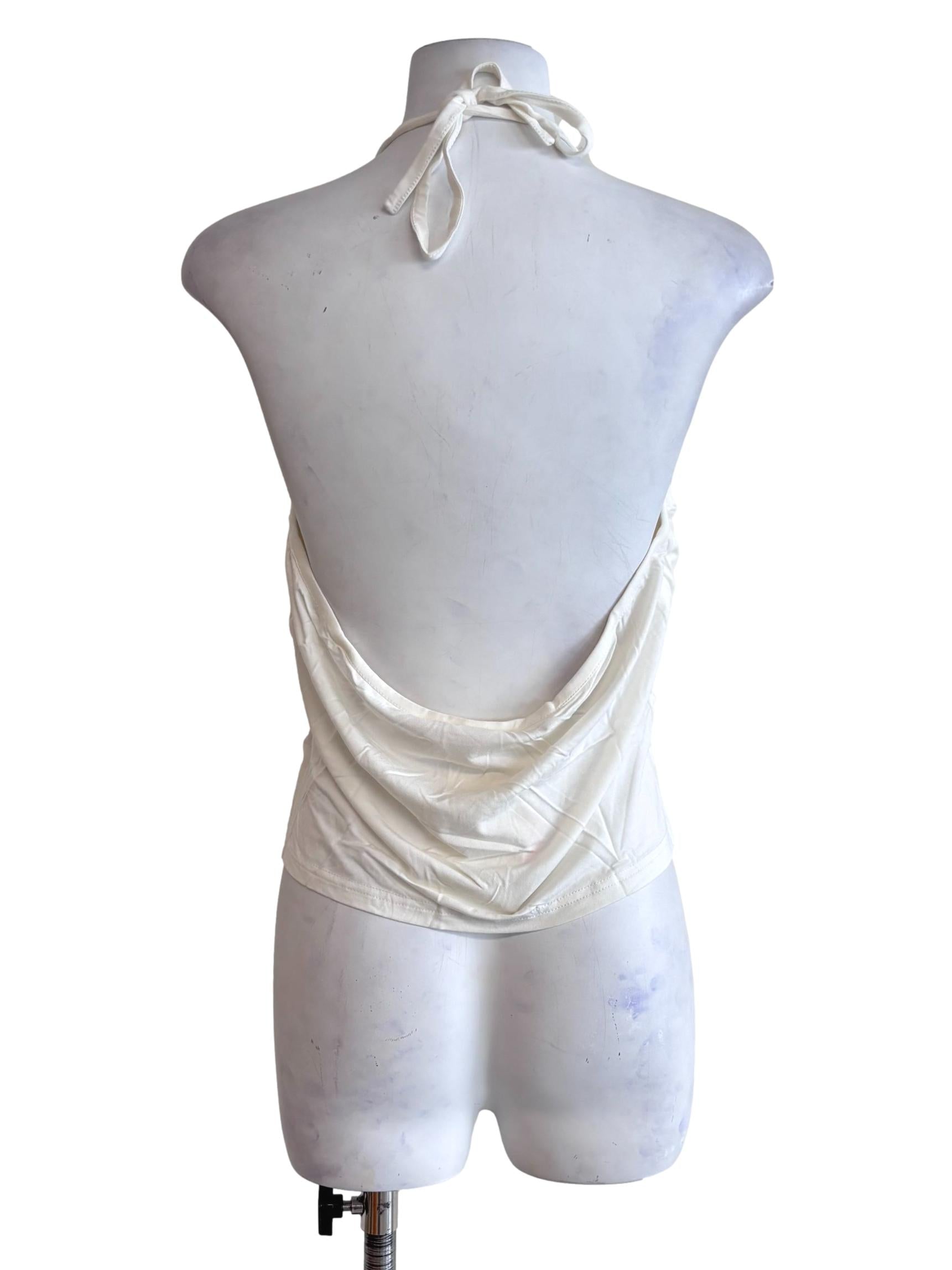 White Celestine Ruched Halter Padded Top