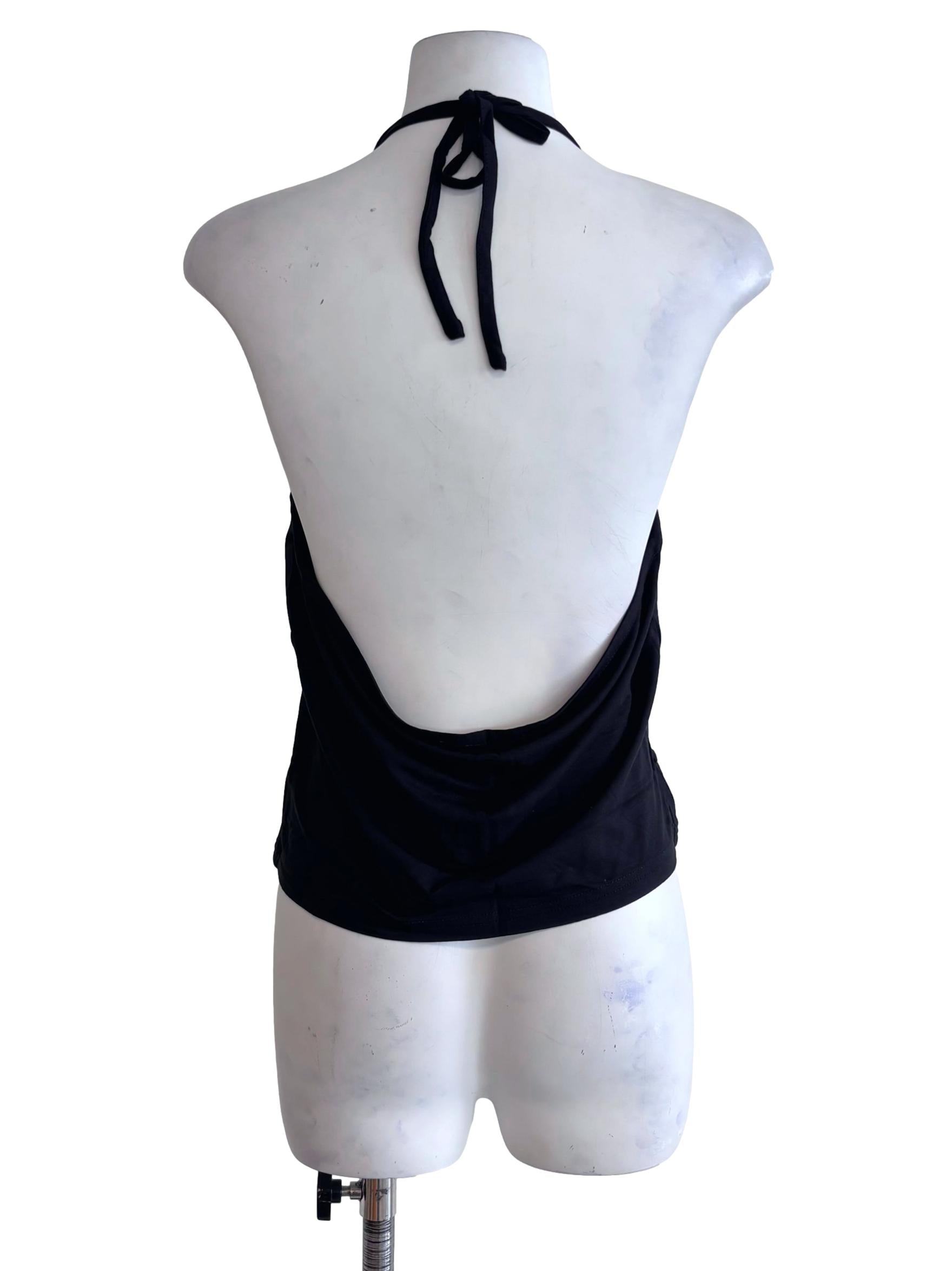 Black Celestine Ruched Halter Padded Top