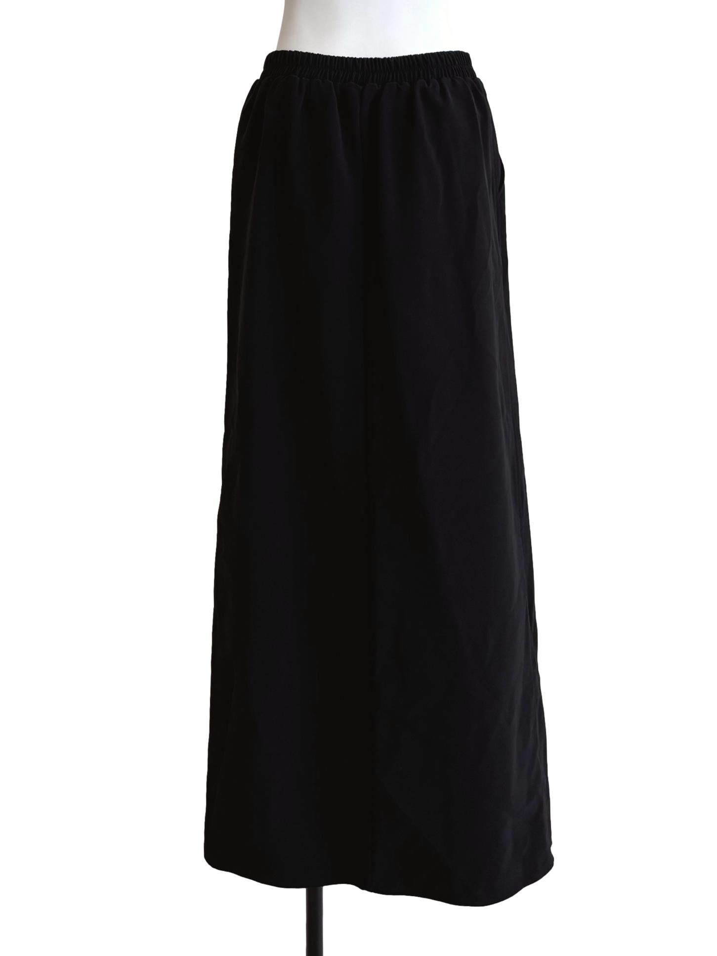 Onyx Black Slit Maxi Skirt
